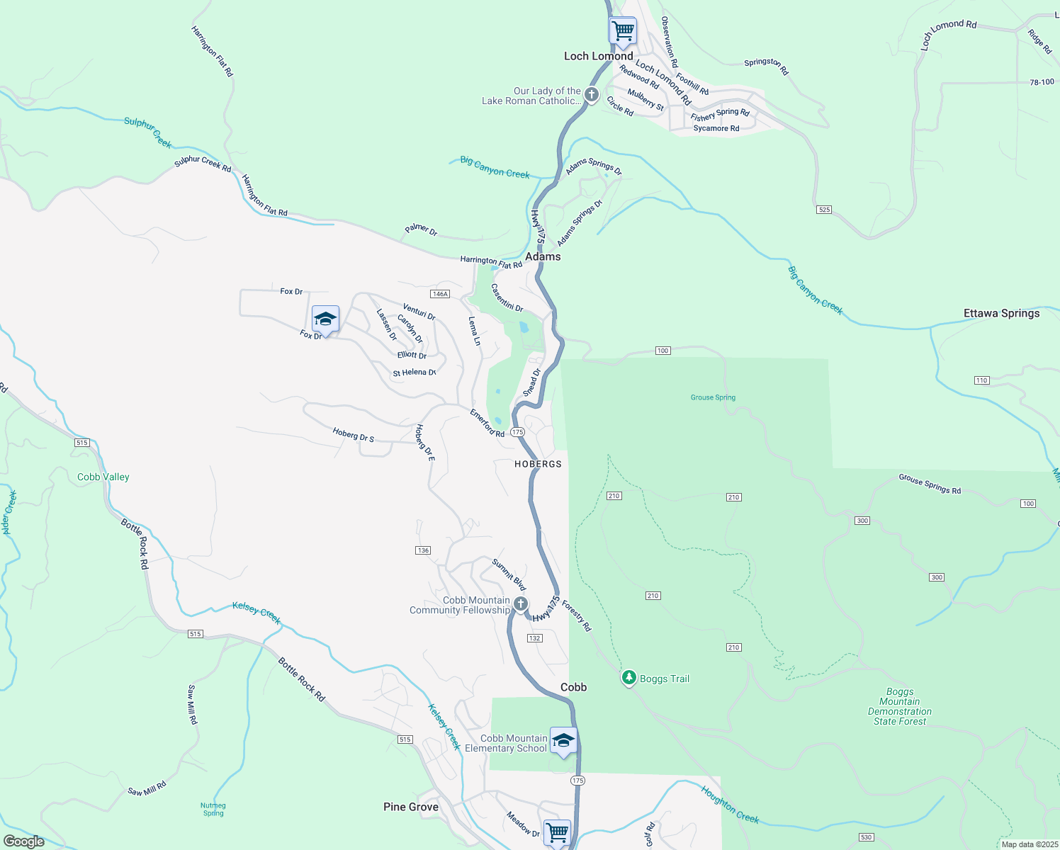 map of restaurants, bars, coffee shops, grocery stores, and more near 14785 Dove Drive in Cobb