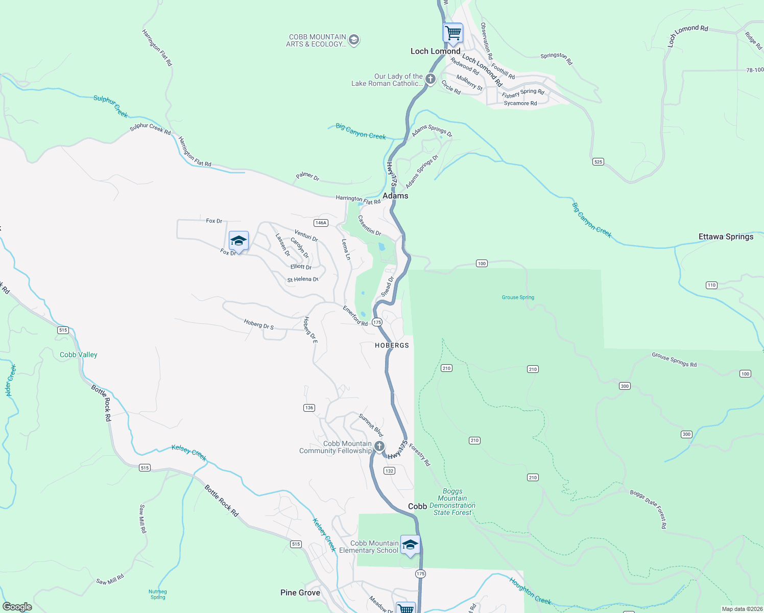 map of restaurants, bars, coffee shops, grocery stores, and more near 14733 Dove Drive in Cobb