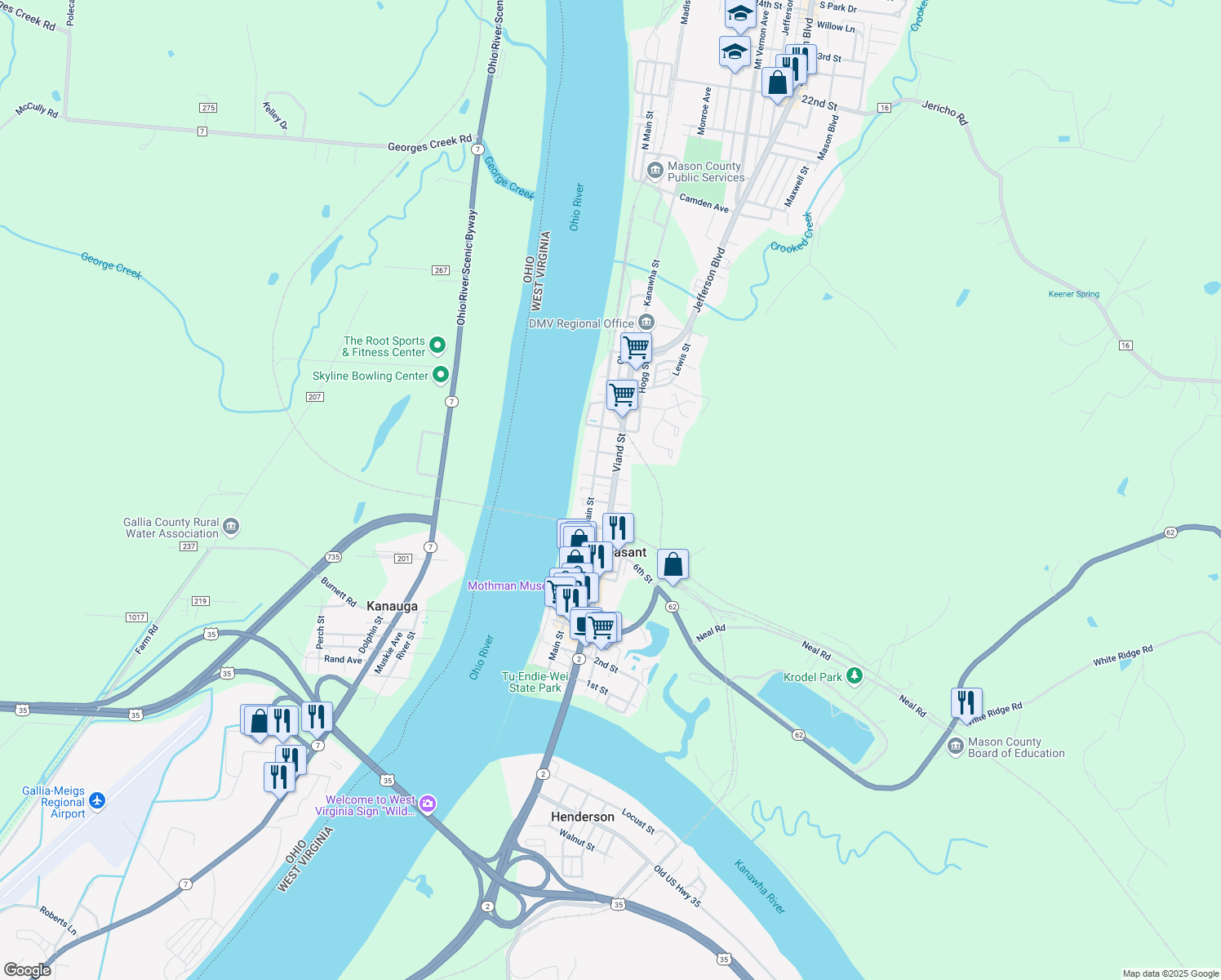 map of restaurants, bars, coffee shops, grocery stores, and more near 809 Viand Street in Point Pleasant
