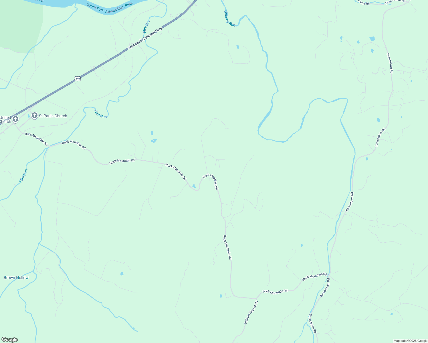 map of restaurants, bars, coffee shops, grocery stores, and more near 1843 Buck Mountain Road in Bentonville
