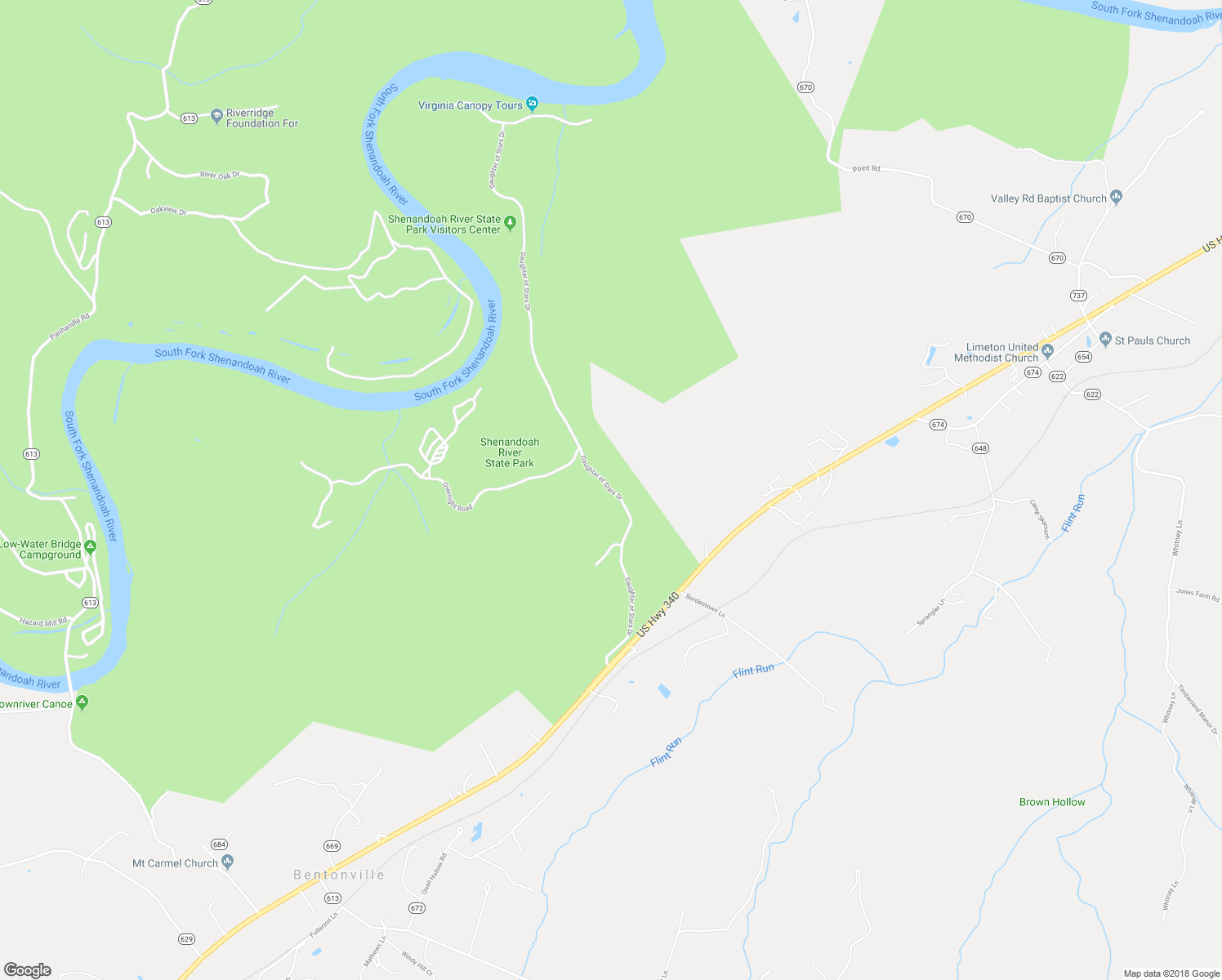 map of restaurants, bars, coffee shops, grocery stores, and more near Daughter of Stars Drive in Bentonville
