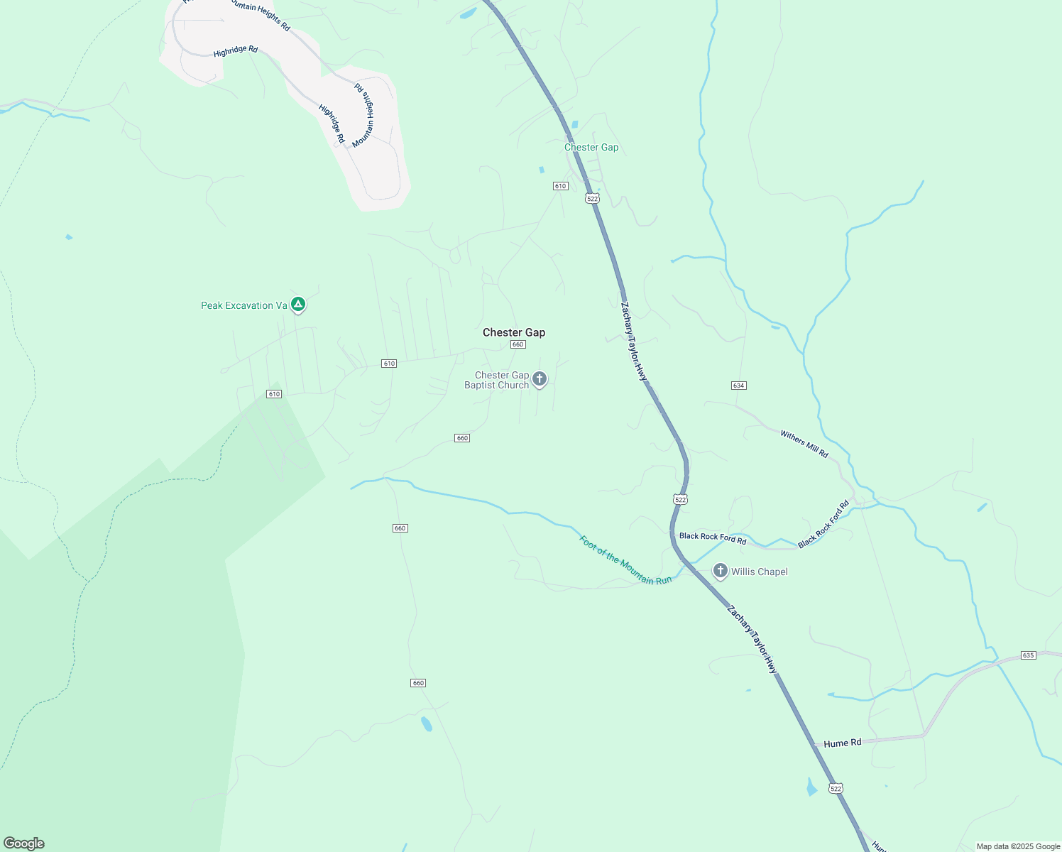 map of restaurants, bars, coffee shops, grocery stores, and more near 108 Norway Lane in Chester Gap