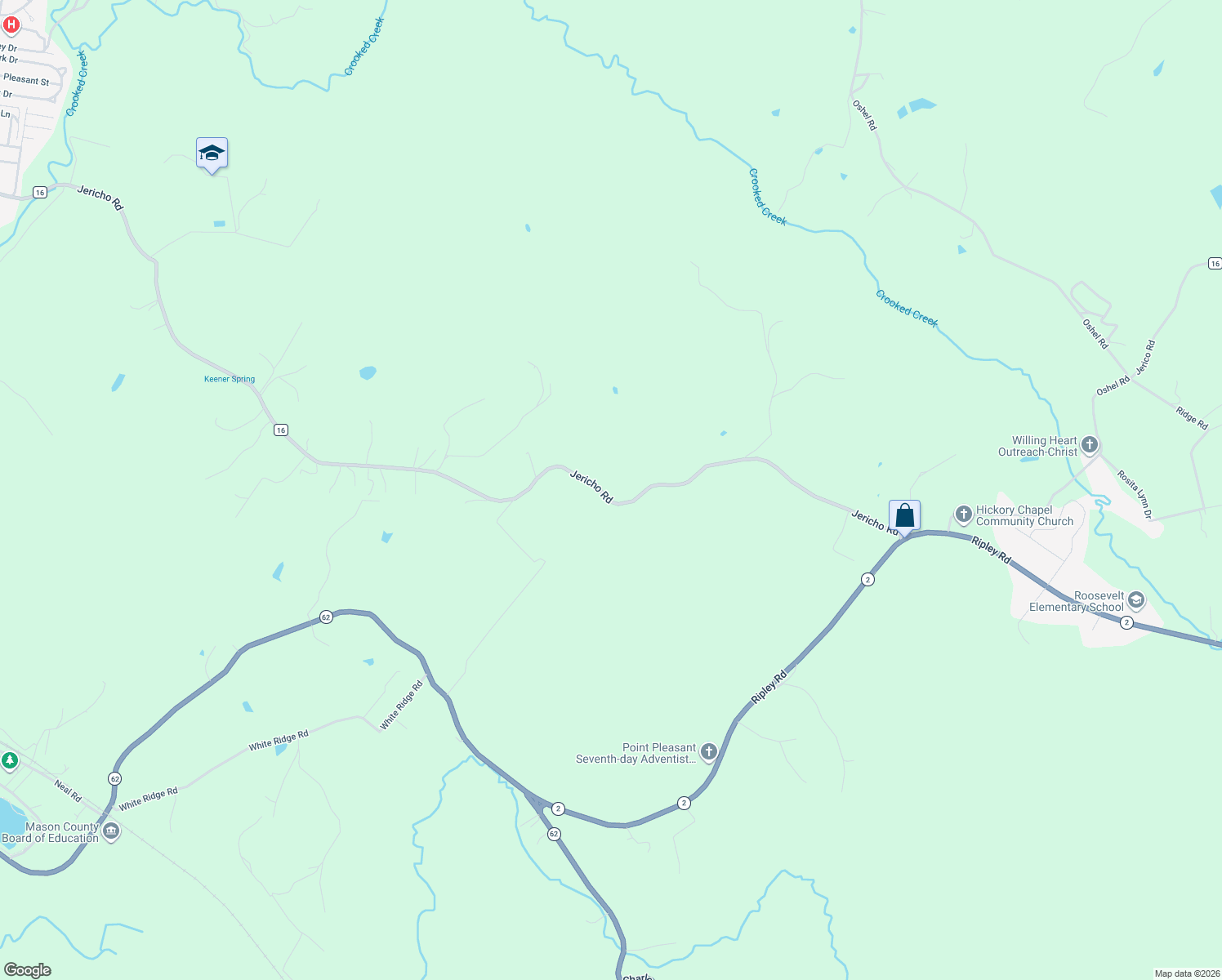 map of restaurants, bars, coffee shops, grocery stores, and more near 4803 Jericho Road in Point Pleasant