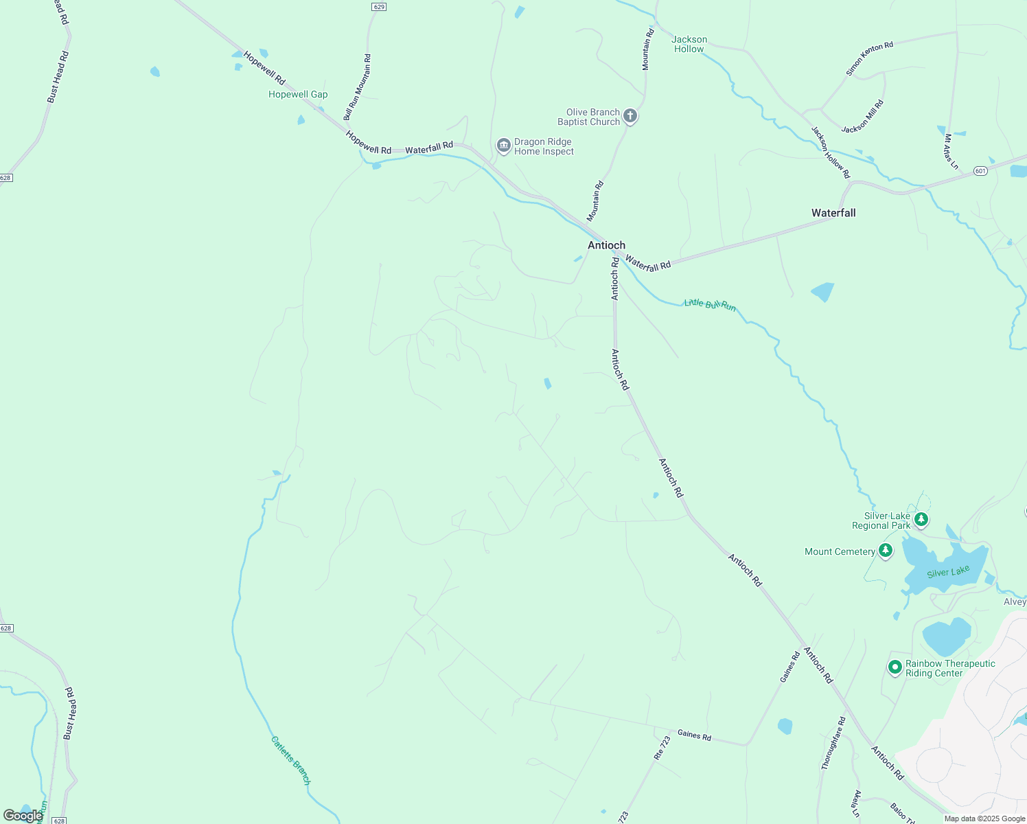map of restaurants, bars, coffee shops, grocery stores, and more near 16930 Thunder Rd in Haymarket