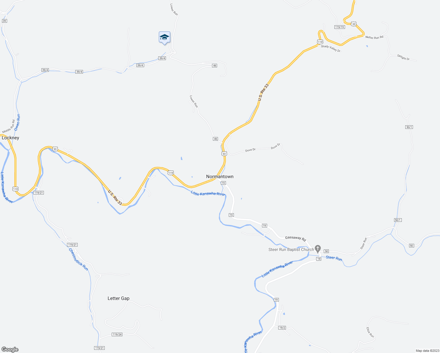 map of restaurants, bars, coffee shops, grocery stores, and more near in Normantown