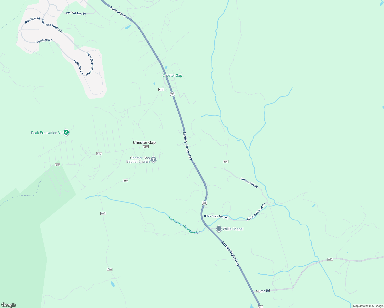 map of restaurants, bars, coffee shops, grocery stores, and more near 1960 Zachary Taylor Highway in Mineral