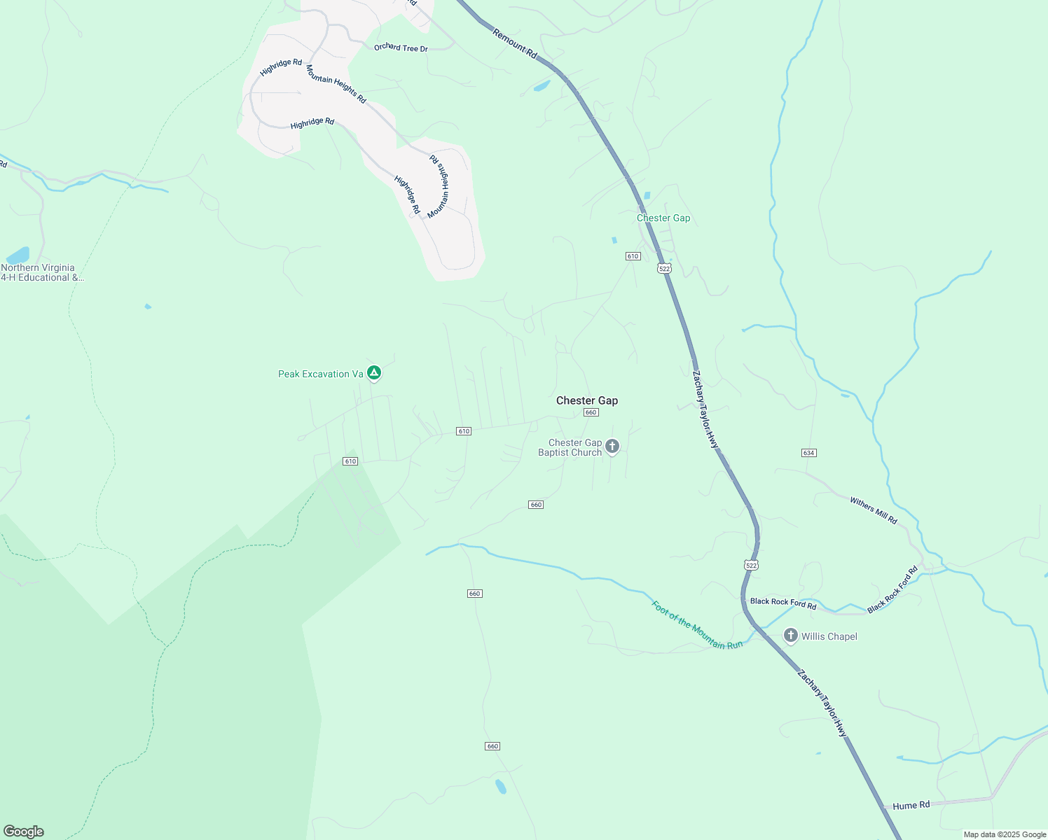 map of restaurants, bars, coffee shops, grocery stores, and more near 114 Blue Ridge Avenue in Chester Gap