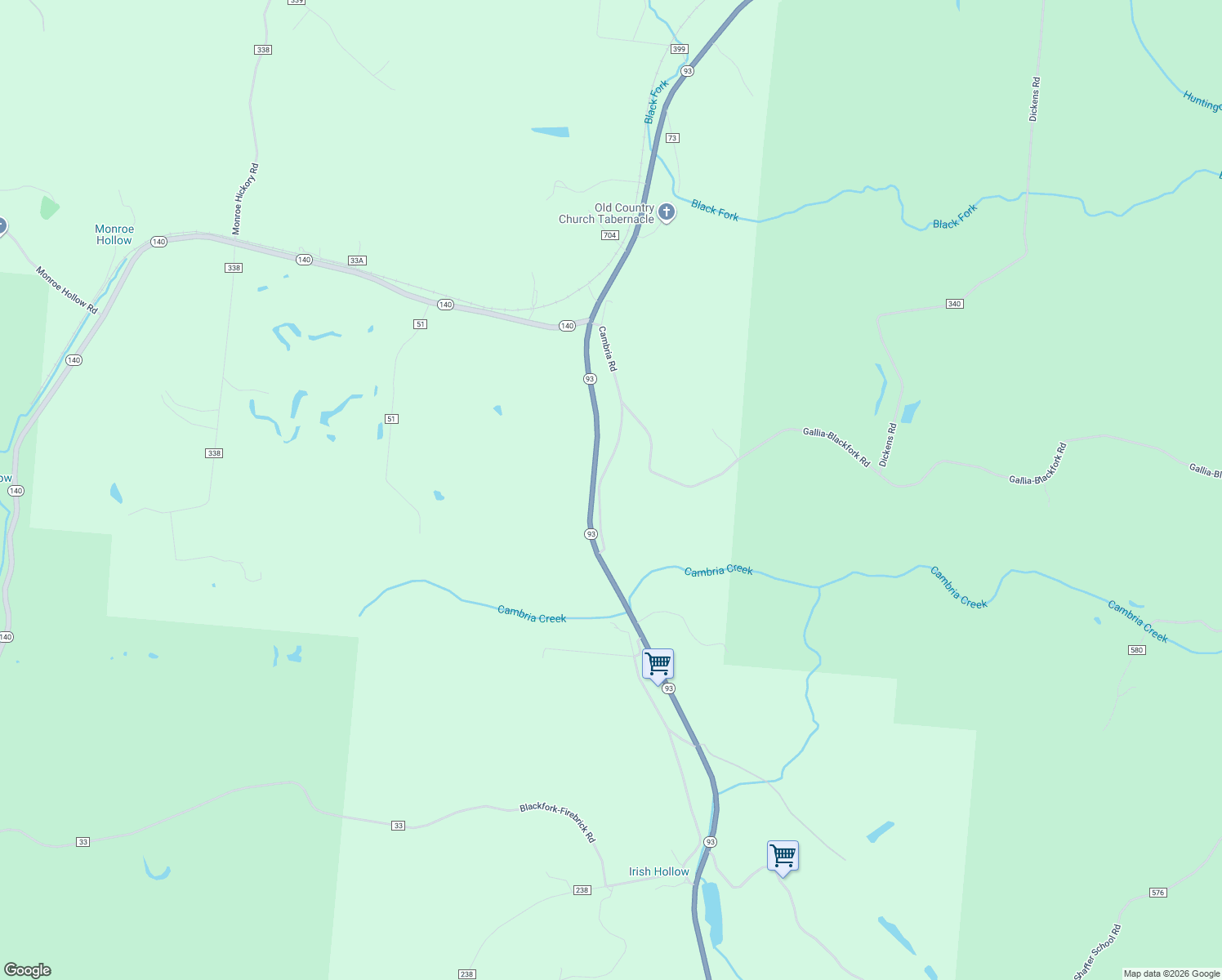 map of restaurants, bars, coffee shops, grocery stores, and more near 208 Cambria Road in Oak Hill