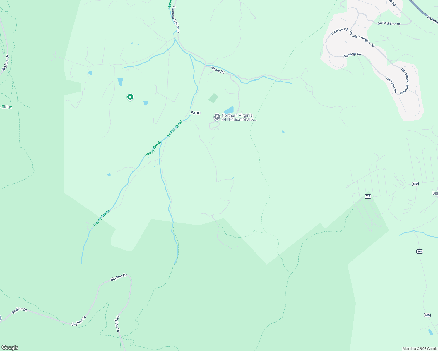 map of restaurants, bars, coffee shops, grocery stores, and more near 503 Pomeroy Road in Front Royal
