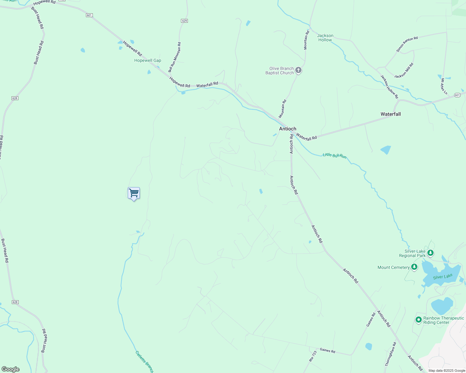 map of restaurants, bars, coffee shops, grocery stores, and more near 16995 Stormy Drive in Haymarket