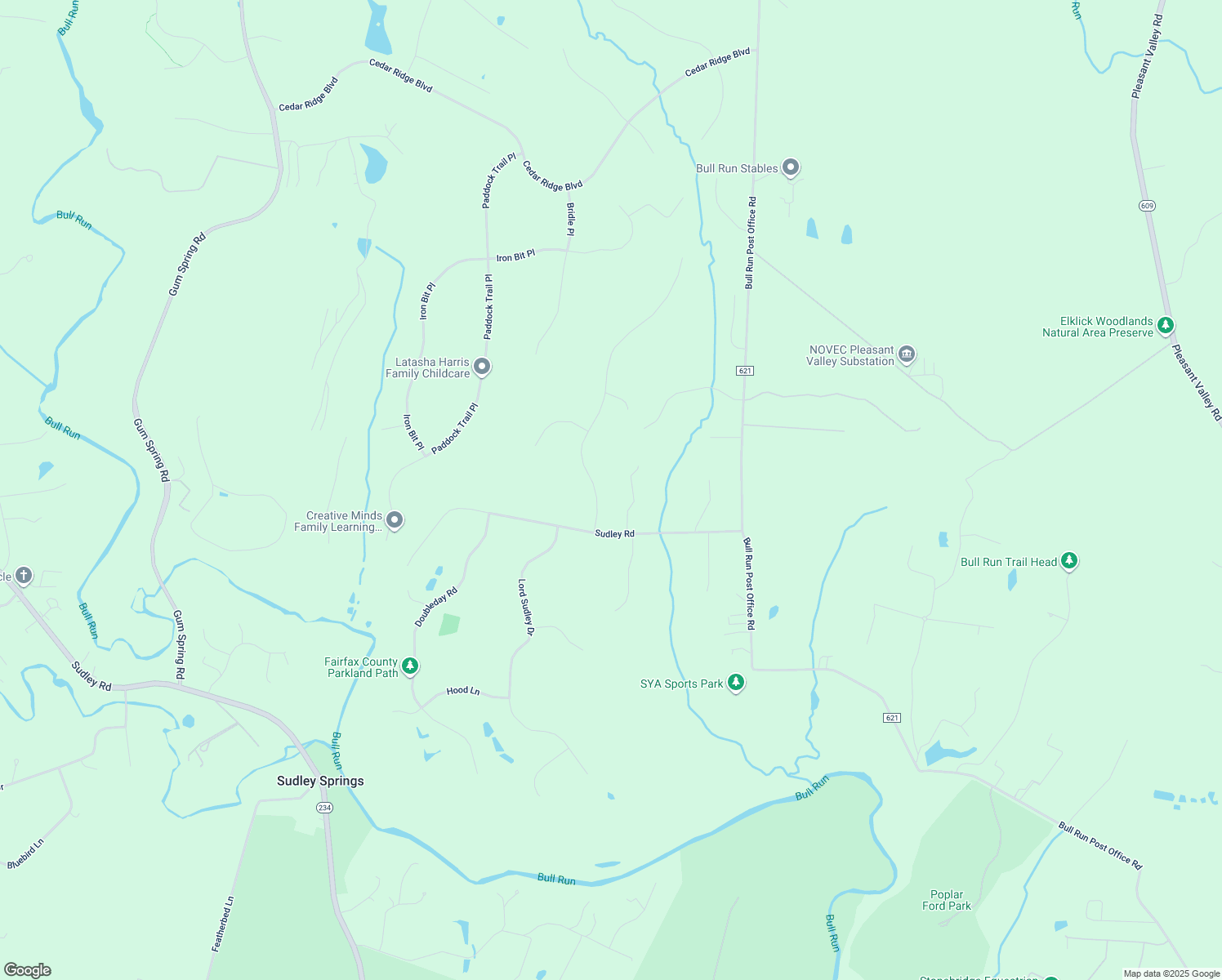 map of restaurants, bars, coffee shops, grocery stores, and more near 6335 Fairfax National Way in Centreville