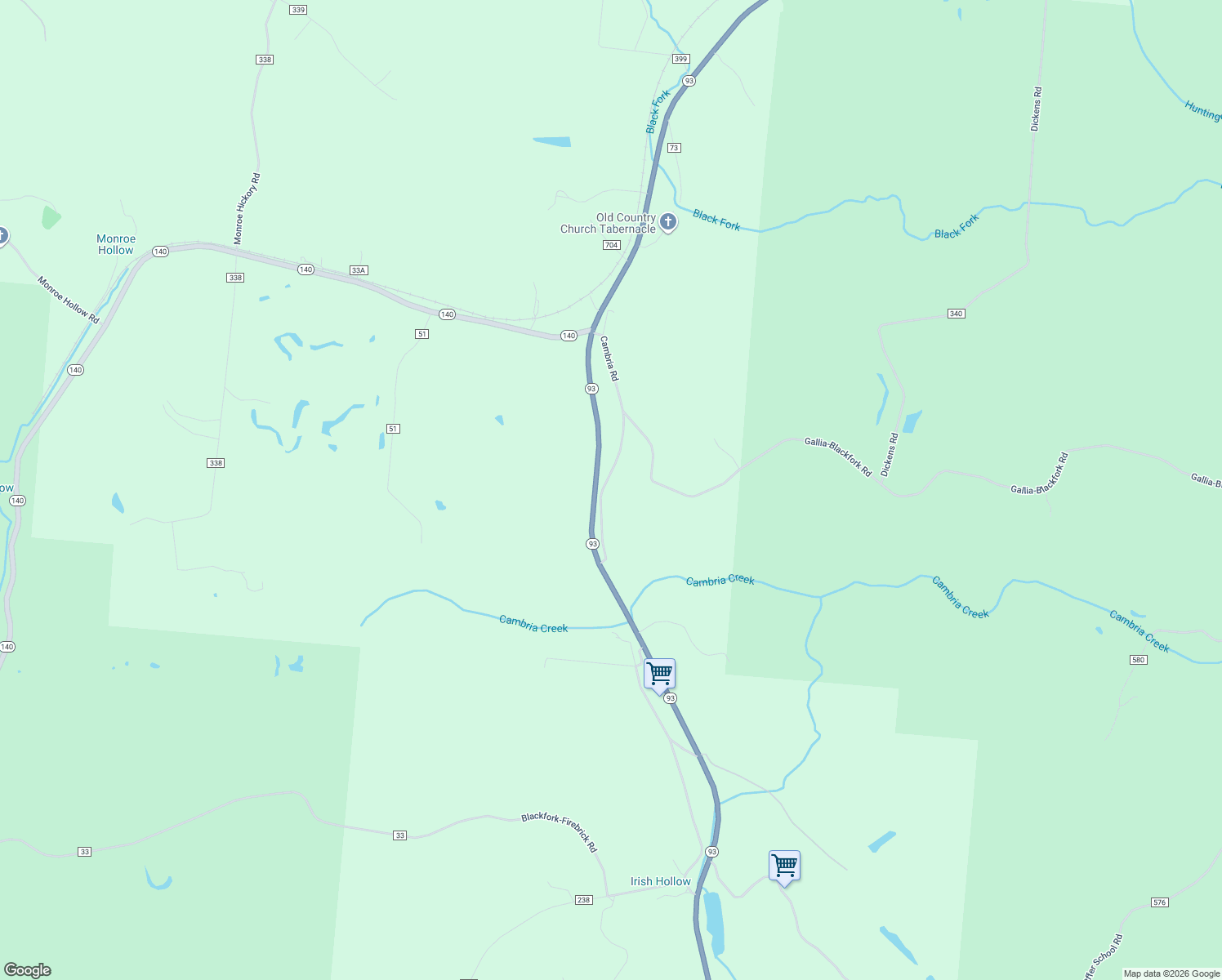 map of restaurants, bars, coffee shops, grocery stores, and more near 208 Cambria Road in Oak Hill
