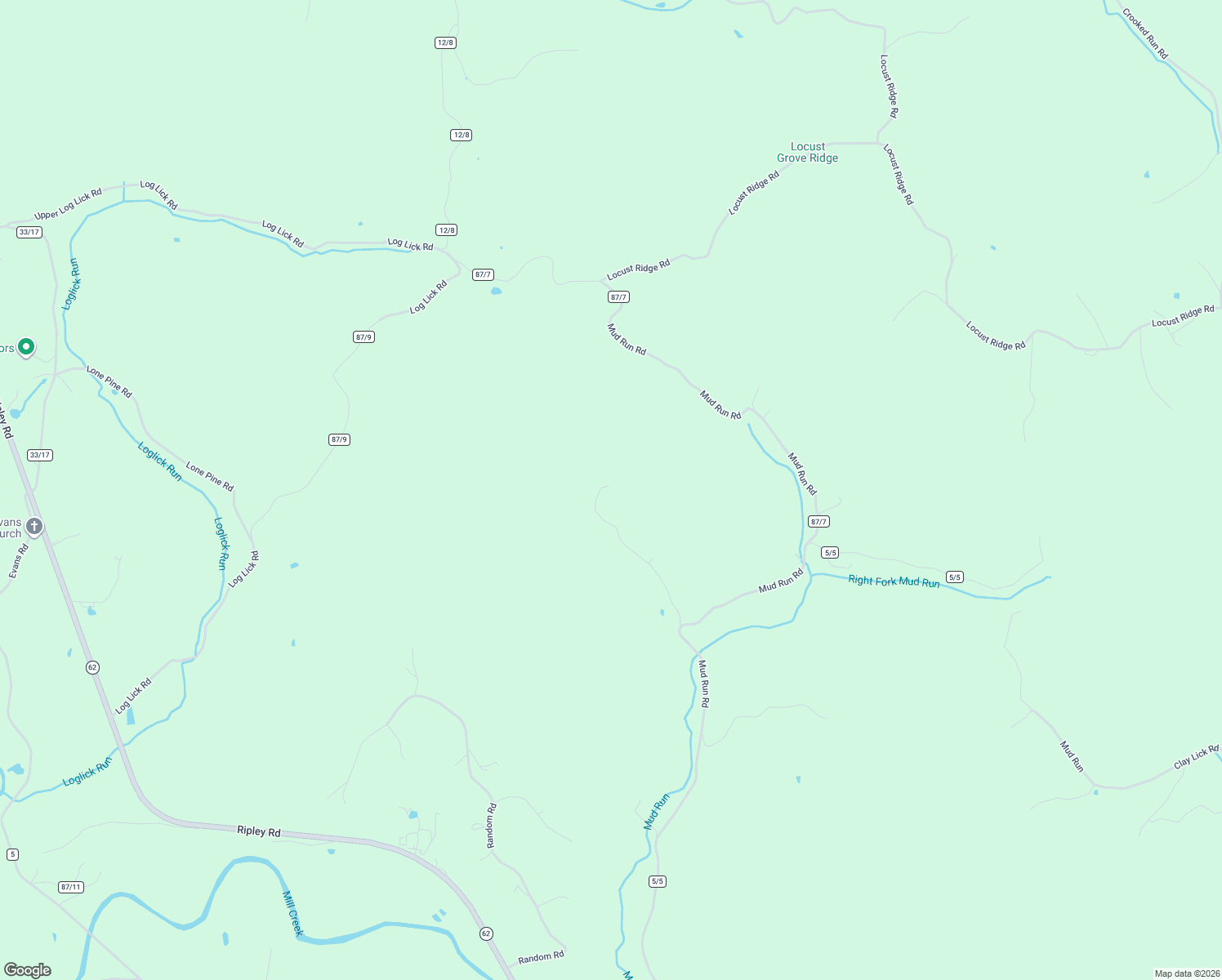 map of restaurants, bars, coffee shops, grocery stores, and more near 498 Kidd Drive in Ripley