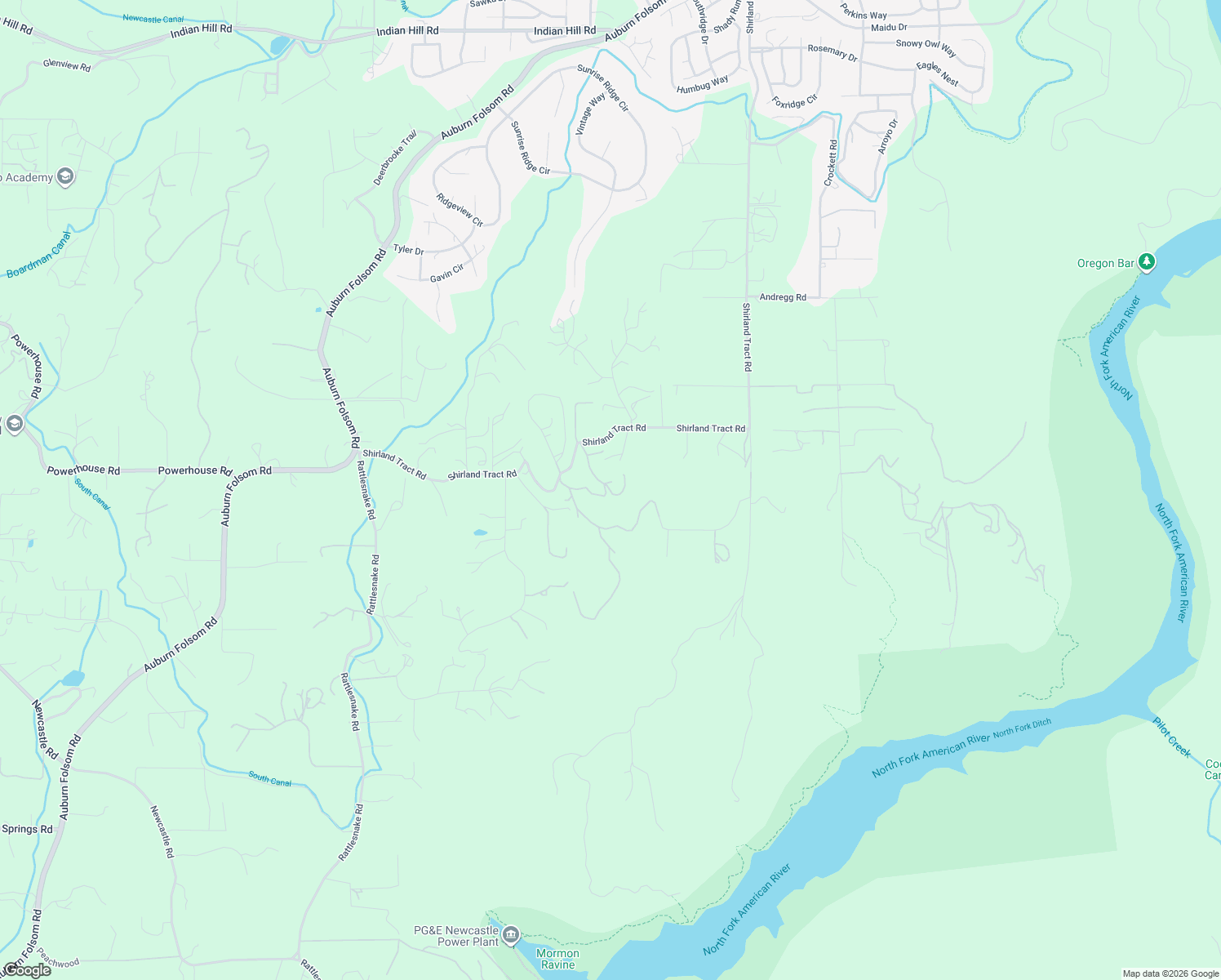map of restaurants, bars, coffee shops, grocery stores, and more near 2581 Shirland Tract Road in Auburn