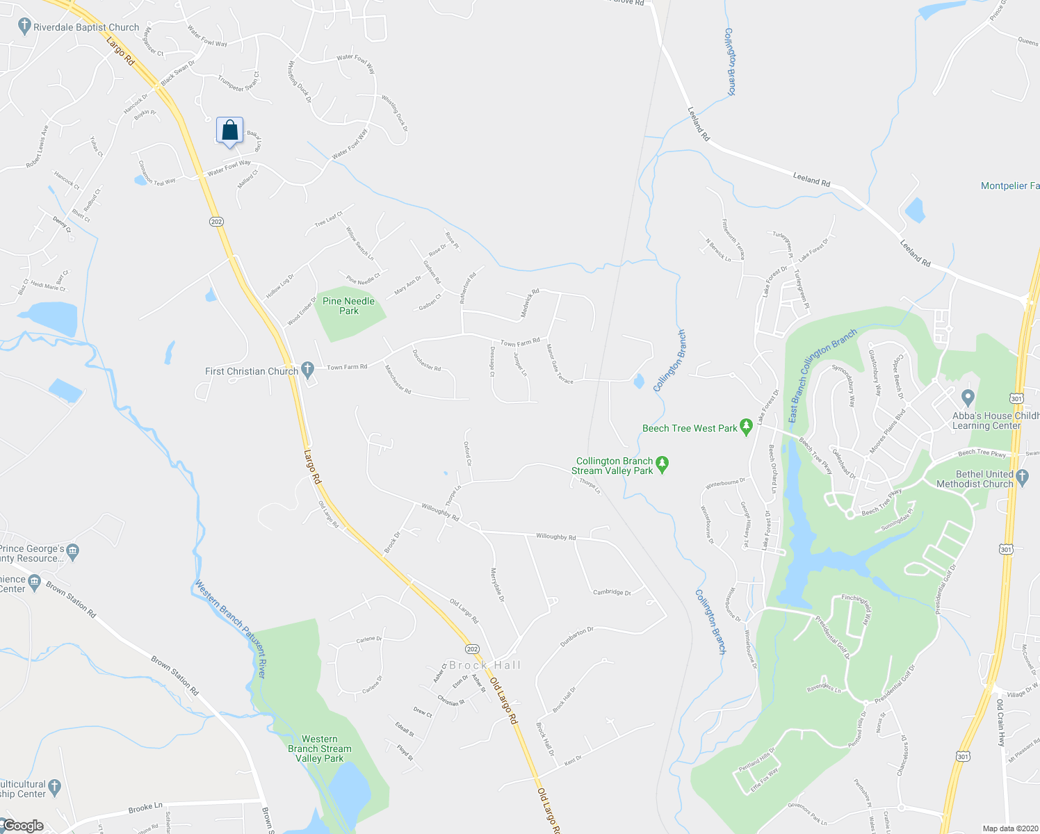 map of restaurants, bars, coffee shops, grocery stores, and more near 2507 Dressage Court in Upper Marlboro