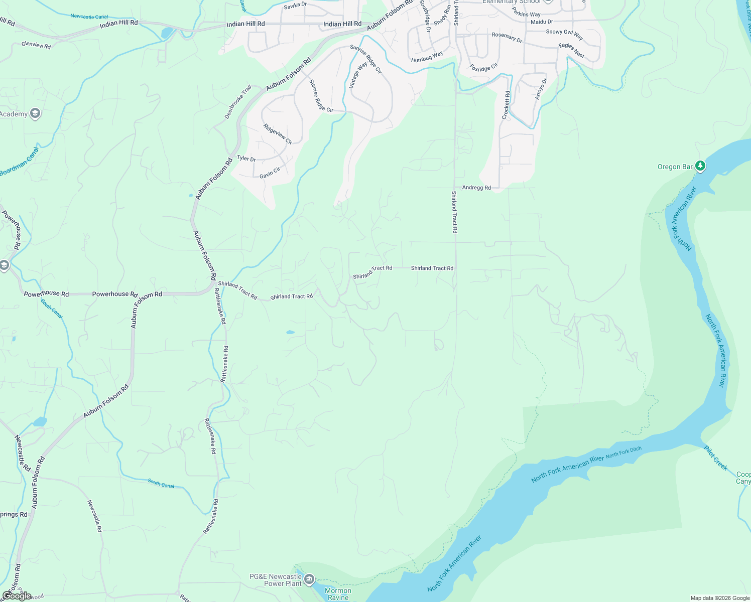 map of restaurants, bars, coffee shops, grocery stores, and more near 2581 Shirland Tract Road in Auburn