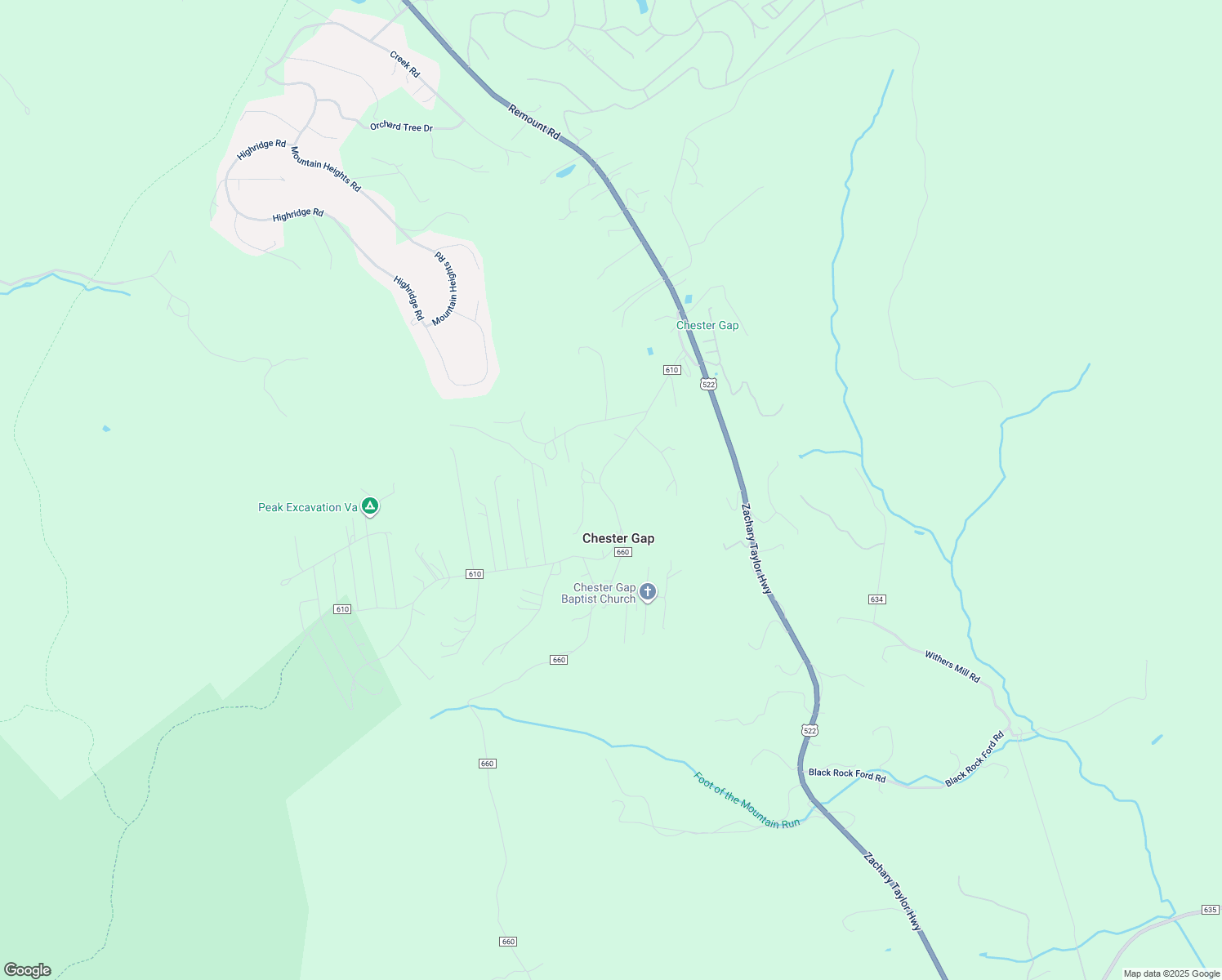 map of restaurants, bars, coffee shops, grocery stores, and more near 115 Chester Gap Road in Chester Gap