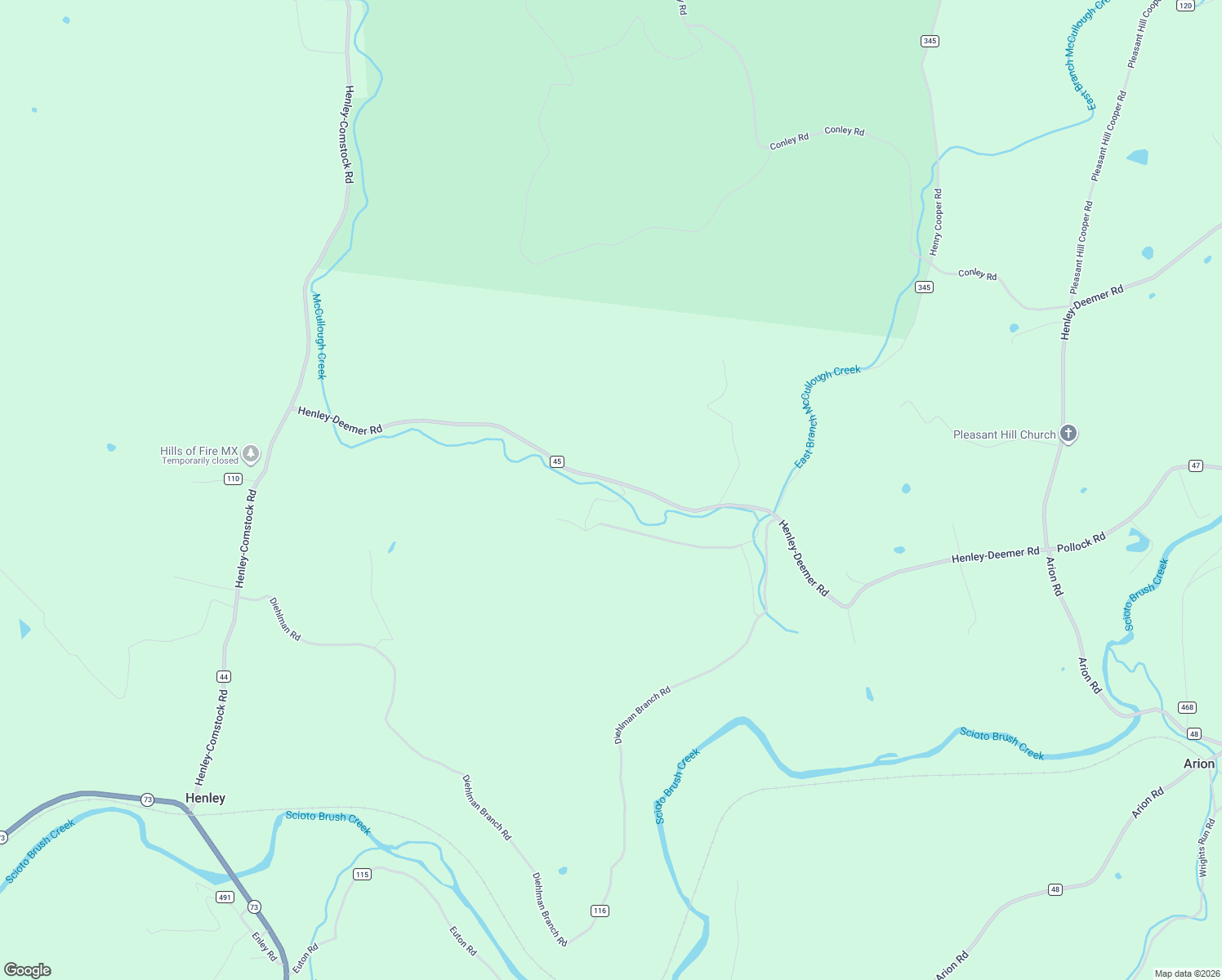 map of restaurants, bars, coffee shops, grocery stores, and more near 986 Henley-Deemer Road in McDermott