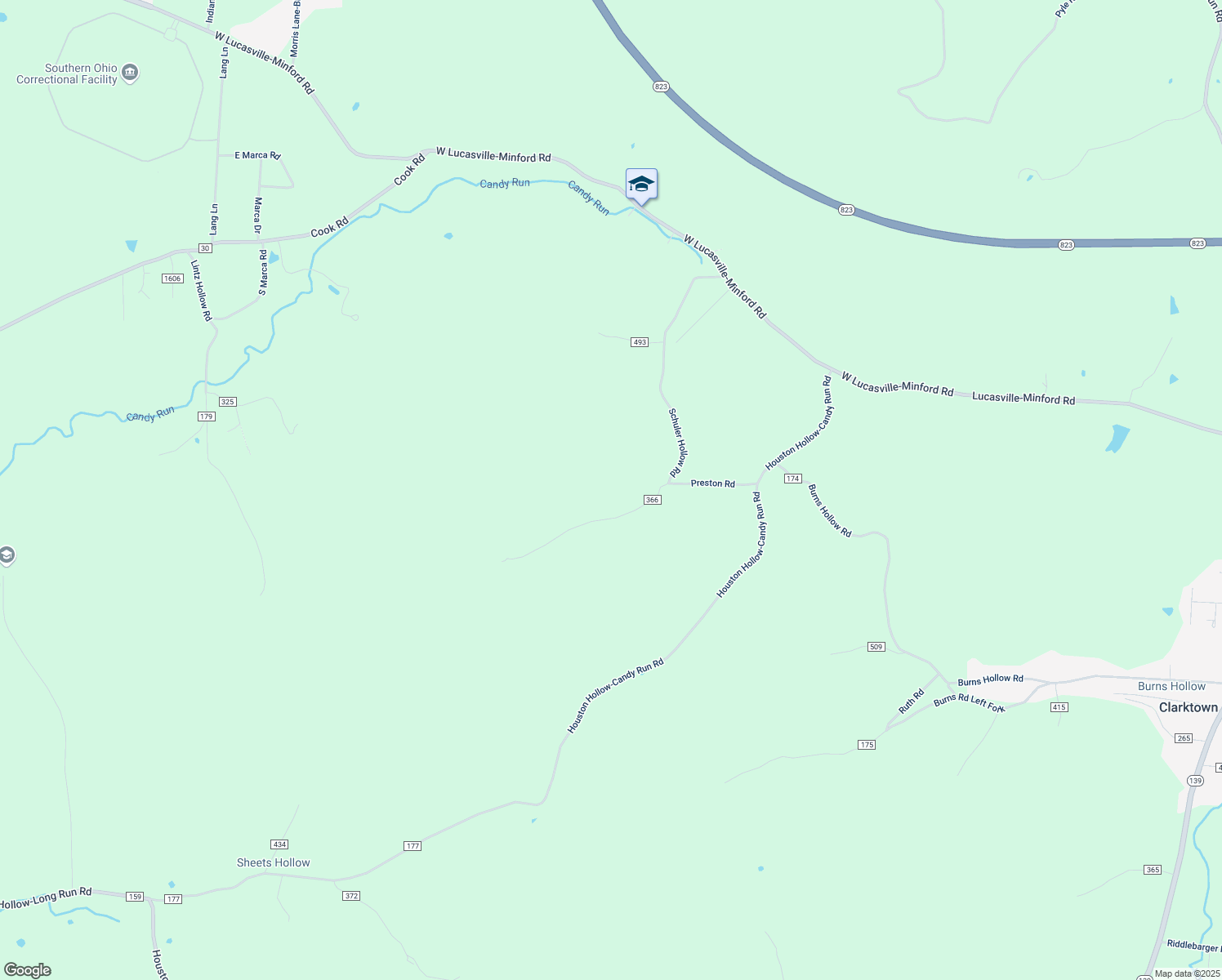 map of restaurants, bars, coffee shops, grocery stores, and more near 212 Preston Road in Lucasville