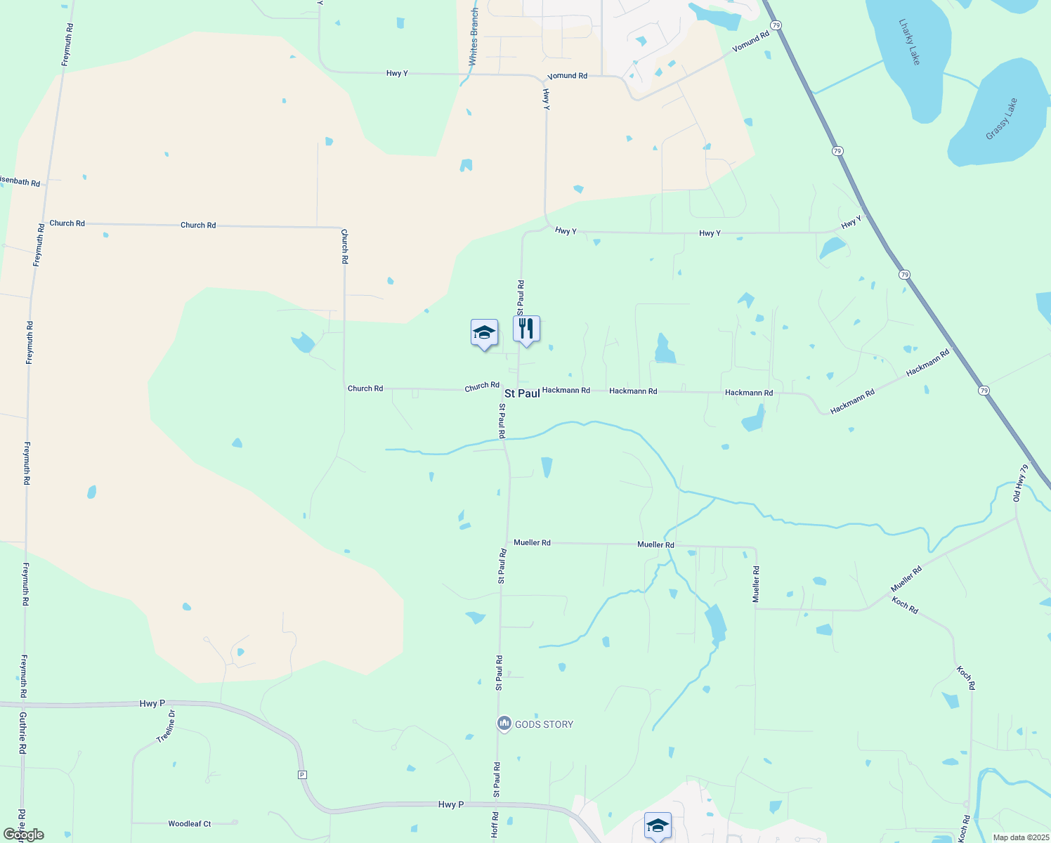 map of restaurants, bars, coffee shops, grocery stores, and more near 2230 Saint Paul Road in St. Paul