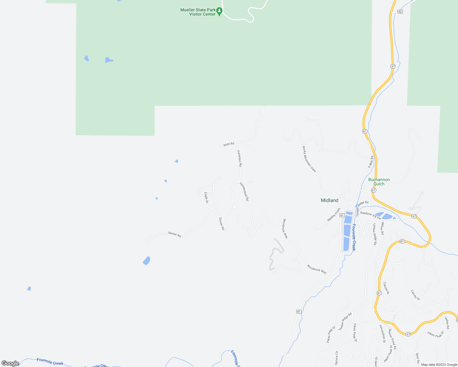 map of restaurants, bars, coffee shops, grocery stores, and more near 55 Homestead Road in Divide