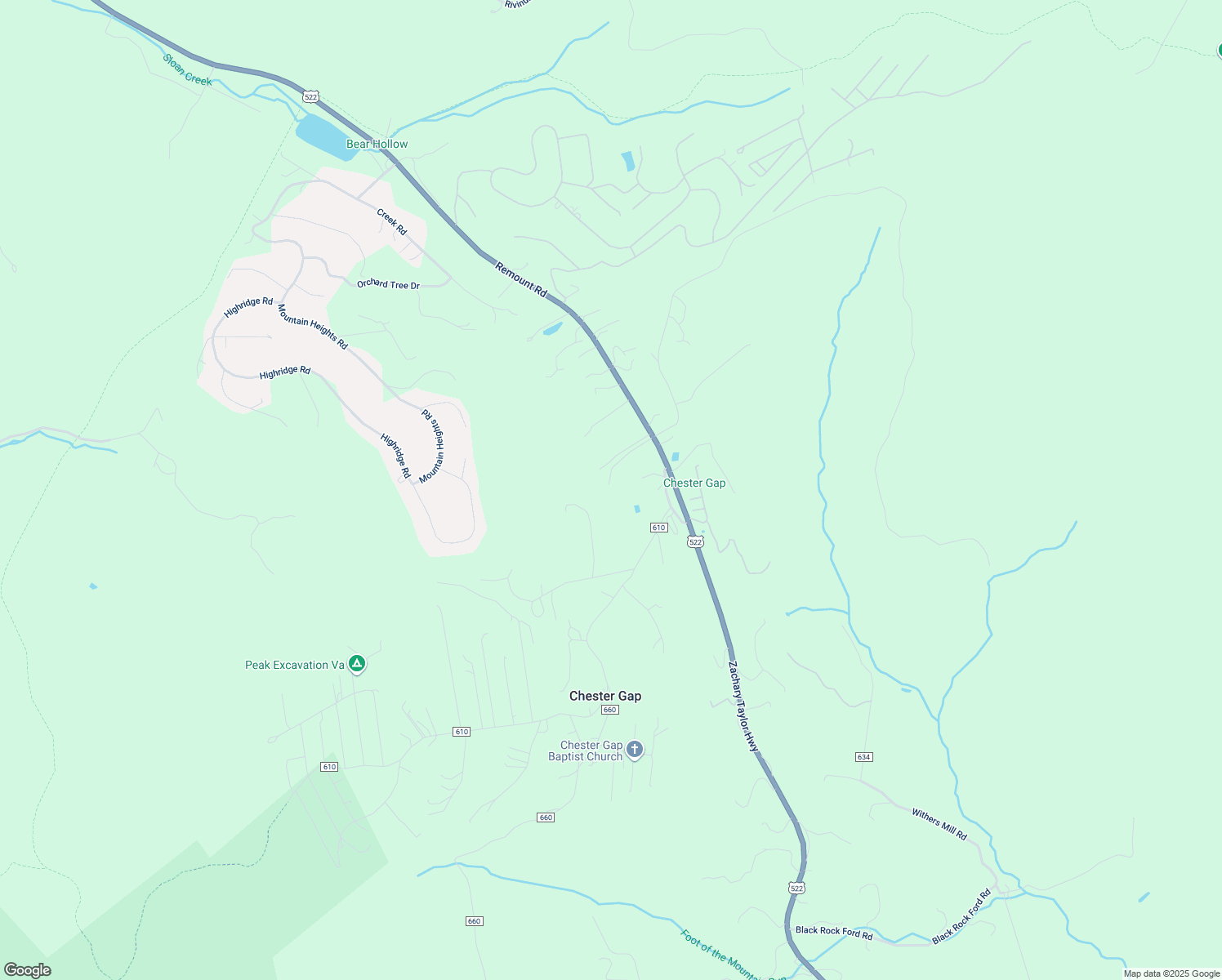map of restaurants, bars, coffee shops, grocery stores, and more near 4530 Remount Road in Front Royal