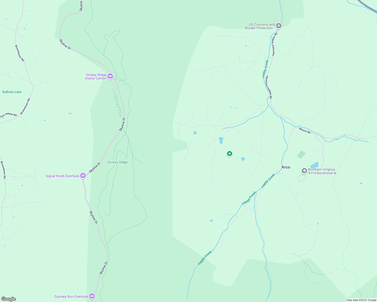 map of restaurants, bars, coffee shops, grocery stores, and more near 138 White Lane in Front Royal