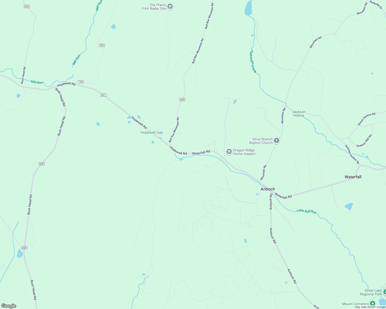 map of restaurants, bars, coffee shops, grocery stores, and more near 17543 Waterfall Road in Haymarket