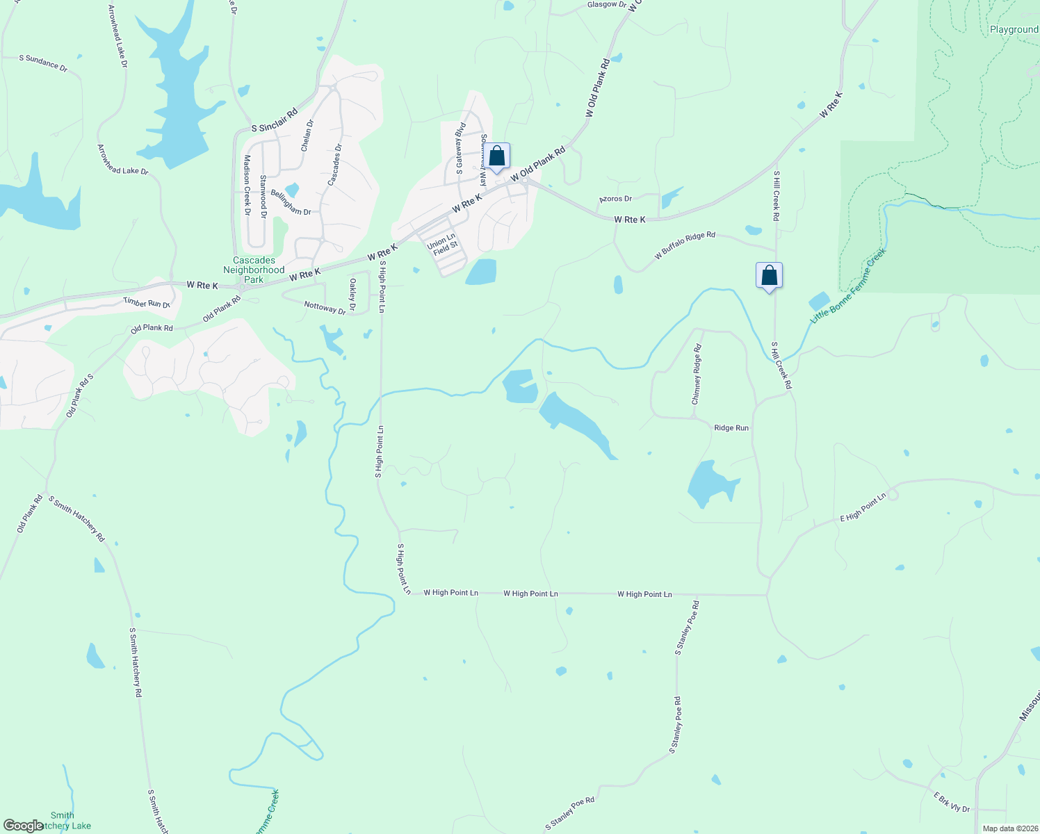 map of restaurants, bars, coffee shops, grocery stores, and more near 7055 South Quantrill's Pass in Columbia
