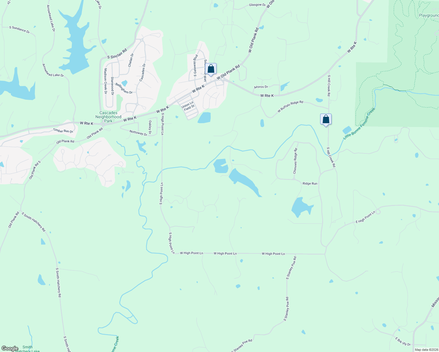 map of restaurants, bars, coffee shops, grocery stores, and more near 7055 South Quantrill's Pass in Columbia