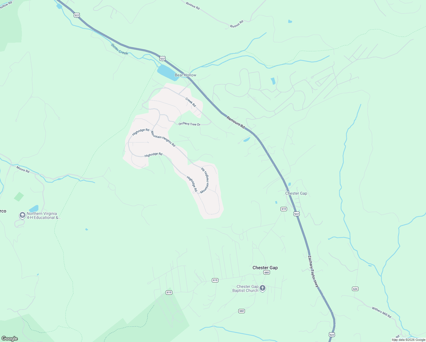 map of restaurants, bars, coffee shops, grocery stores, and more near 111 Locust Tree Lane in Front Royal
