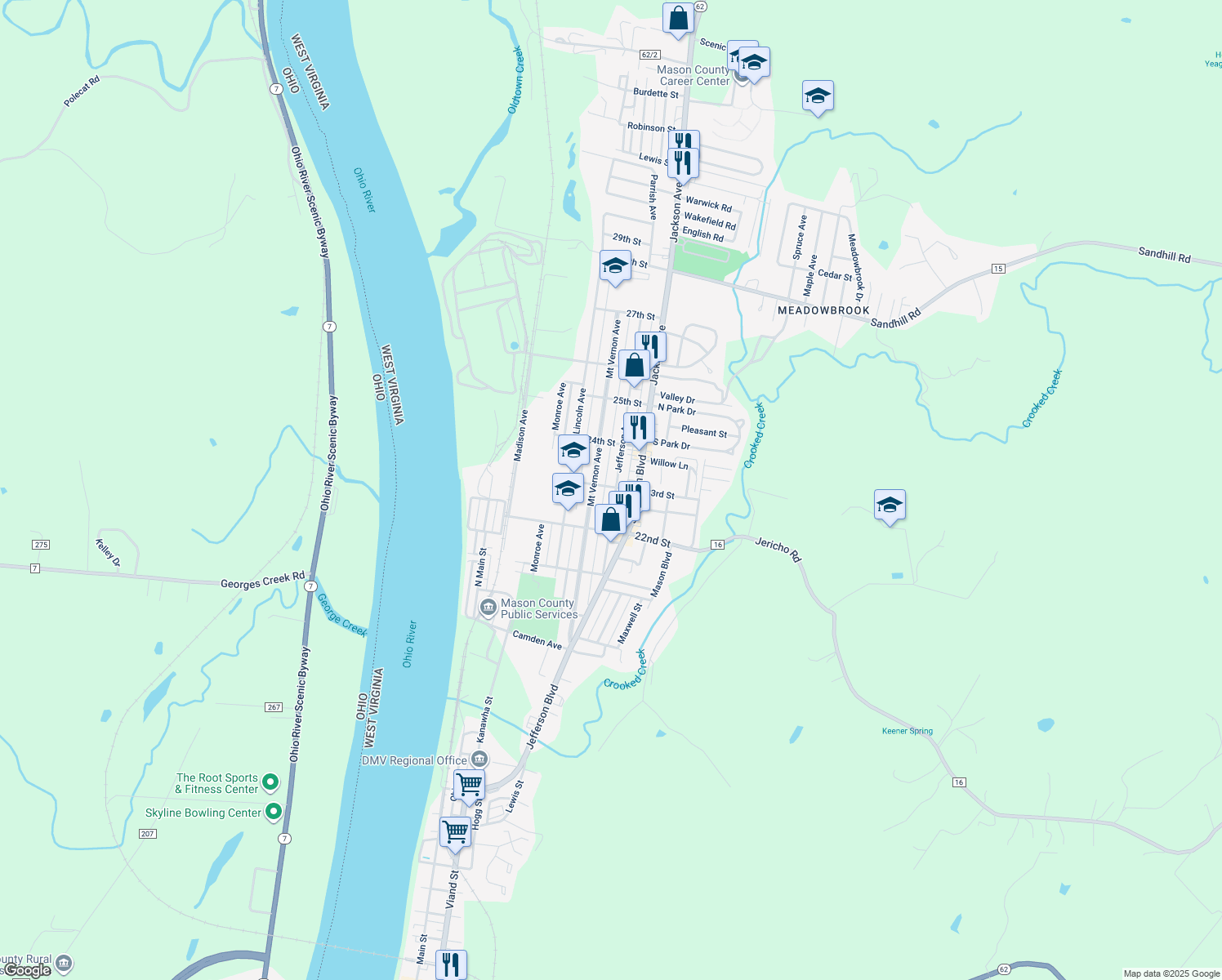 map of restaurants, bars, coffee shops, grocery stores, and more near 2229 23rd St in Point Pleasant