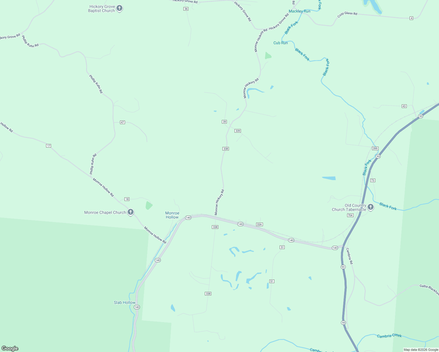 map of restaurants, bars, coffee shops, grocery stores, and more near 1055 Monroe Hickory Road in Oak Hill