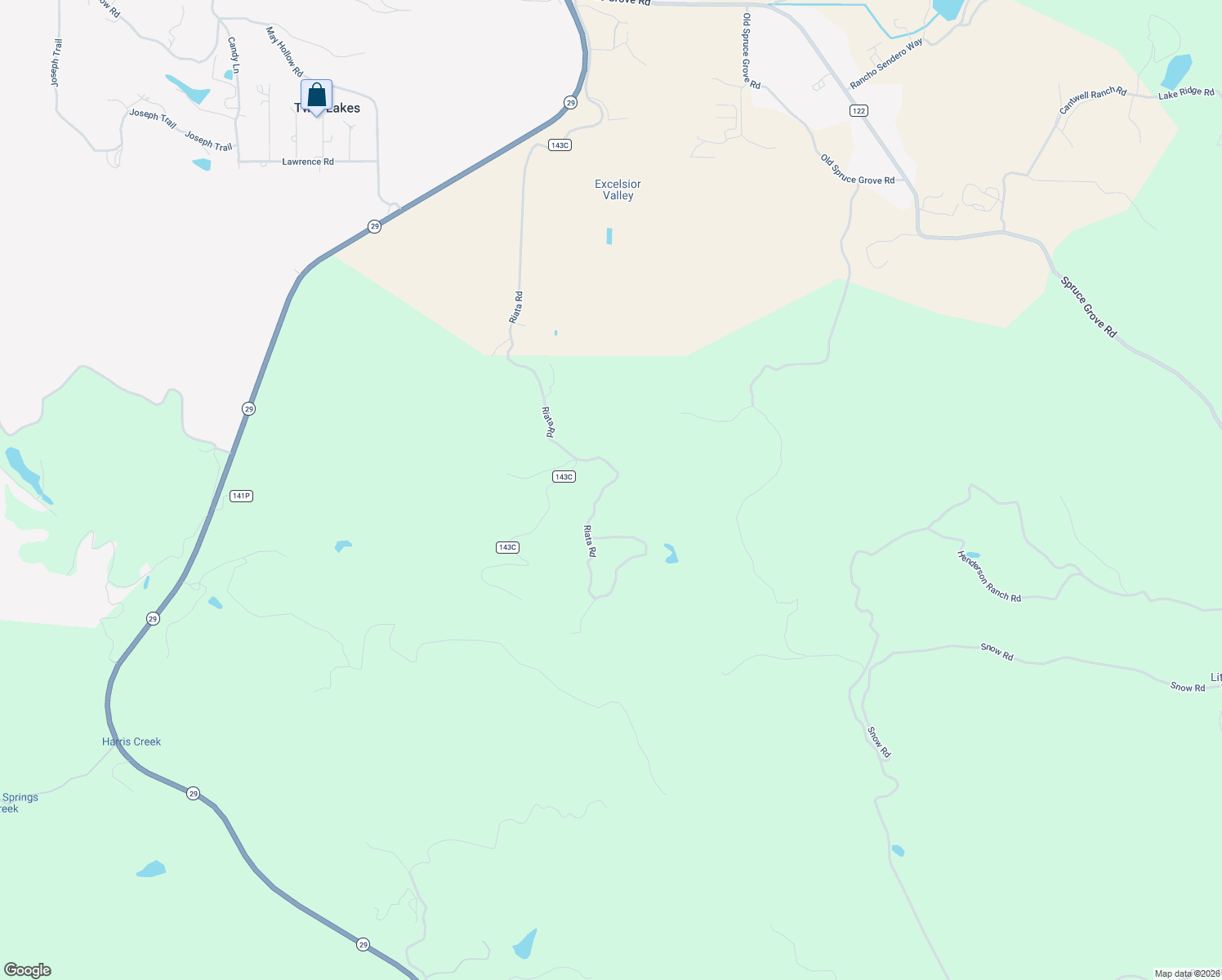 map of restaurants, bars, coffee shops, grocery stores, and more near 12758 Riata Road in Lower Lake