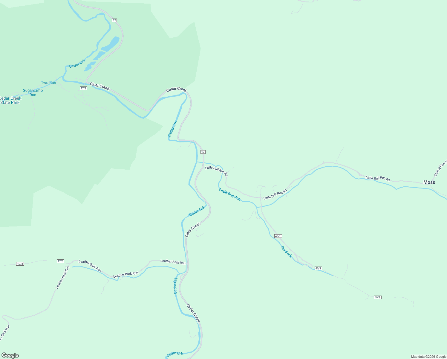 map of restaurants, bars, coffee shops, grocery stores, and more near Little Bull Run Road in Glenville