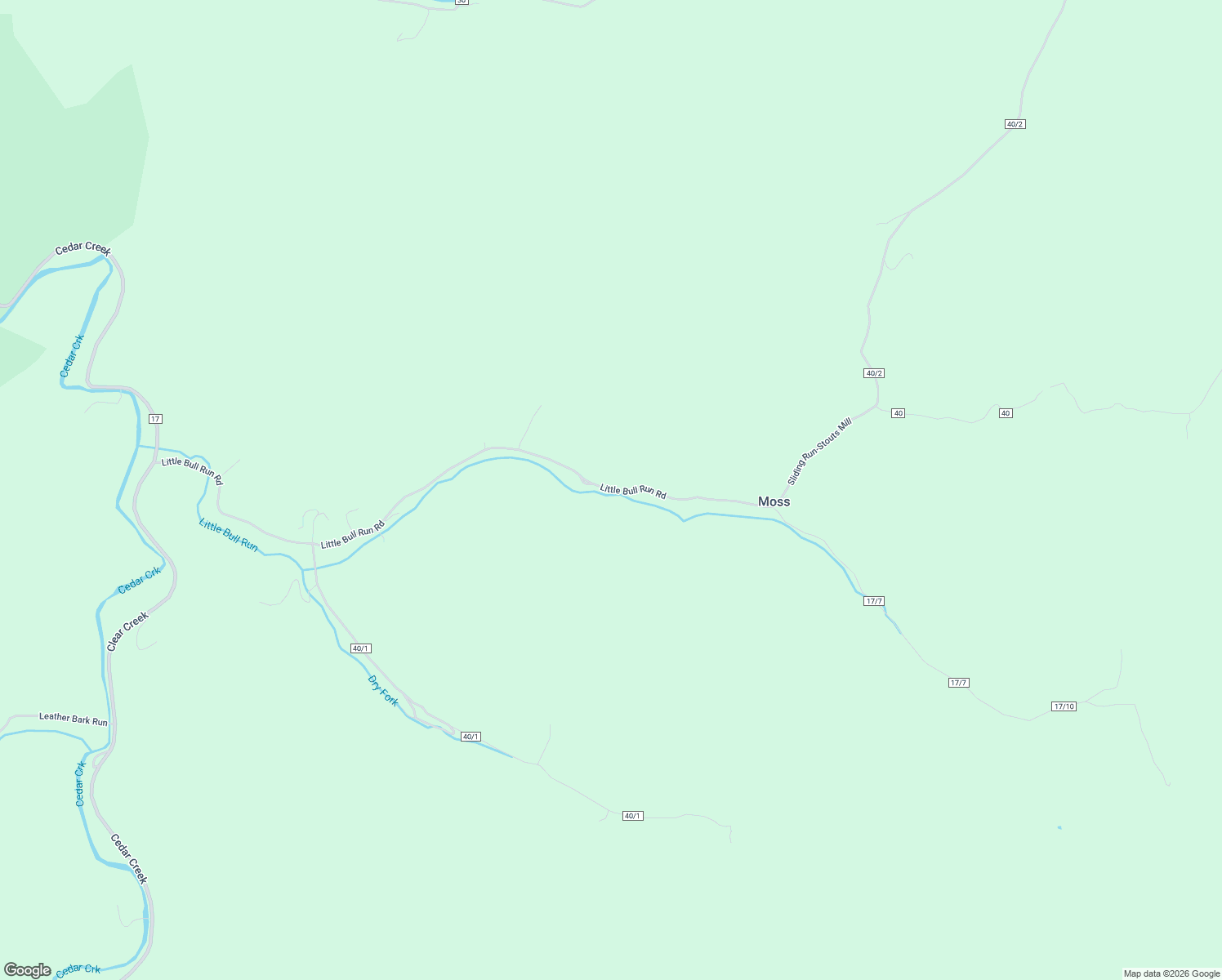 map of restaurants, bars, coffee shops, grocery stores, and more near Little Bull Run Road in Glenville