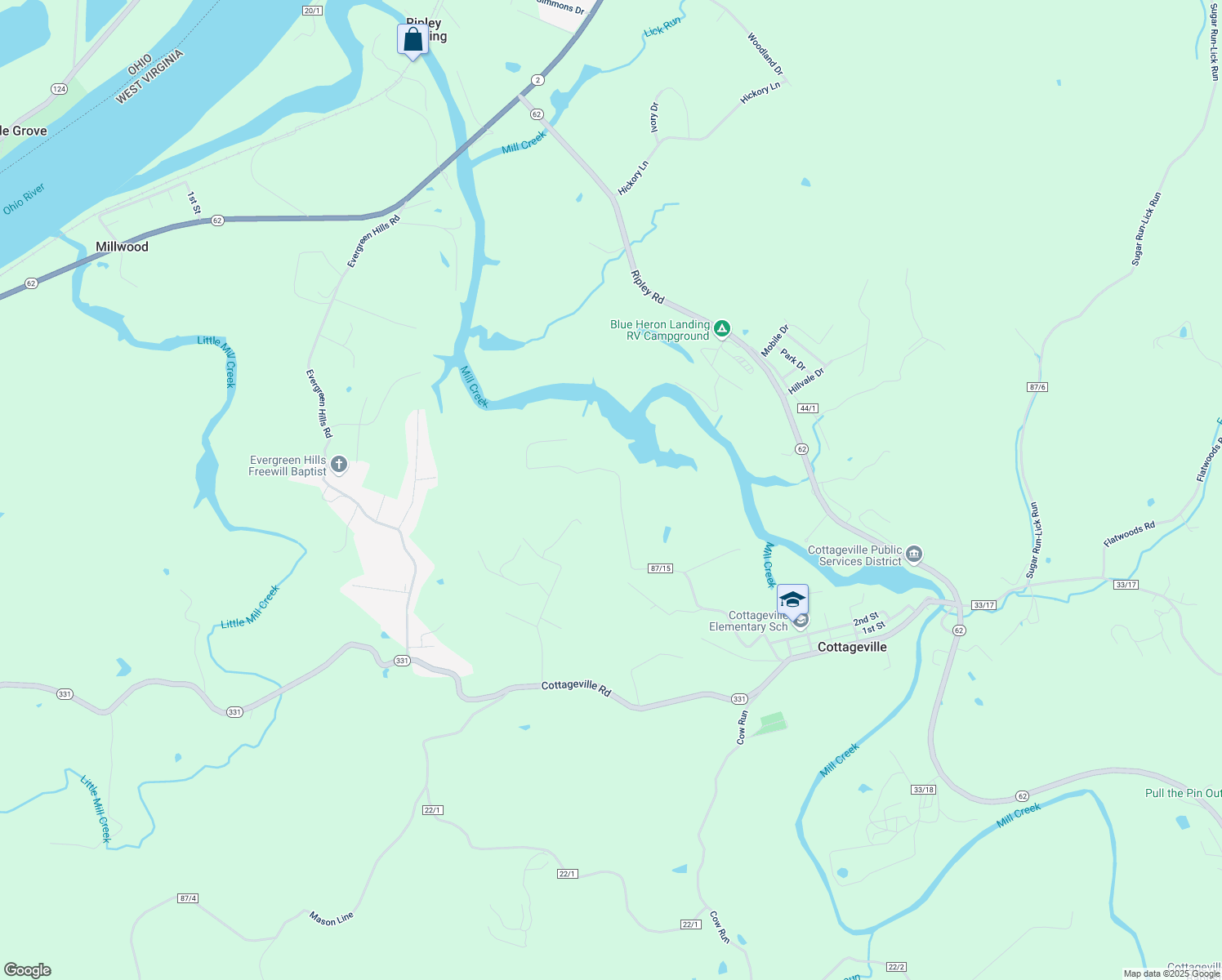 map of restaurants, bars, coffee shops, grocery stores, and more near 399 Patterson Road in Cottageville