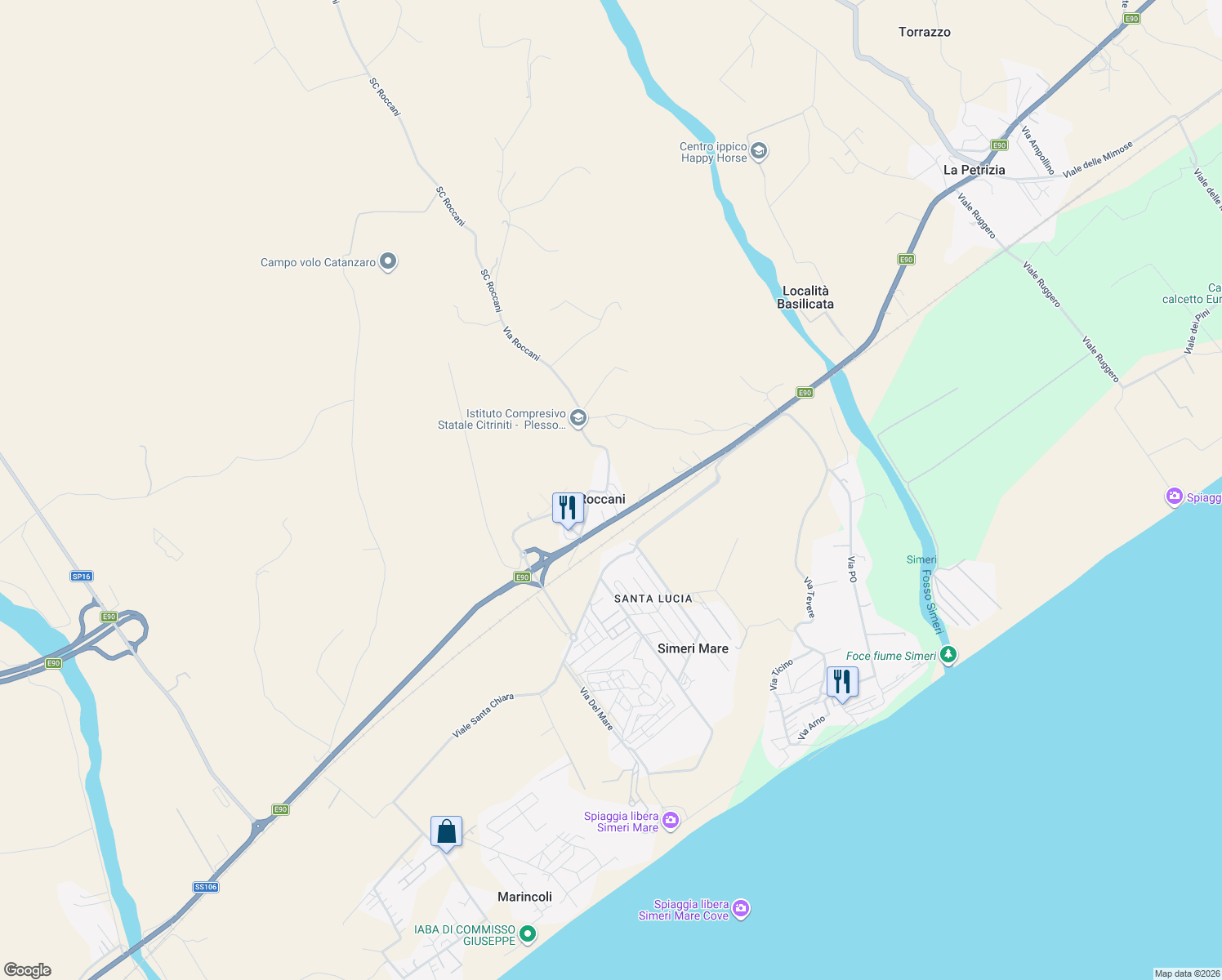 map of restaurants, bars, coffee shops, grocery stores, and more near 51 Località Roccani in Roccani