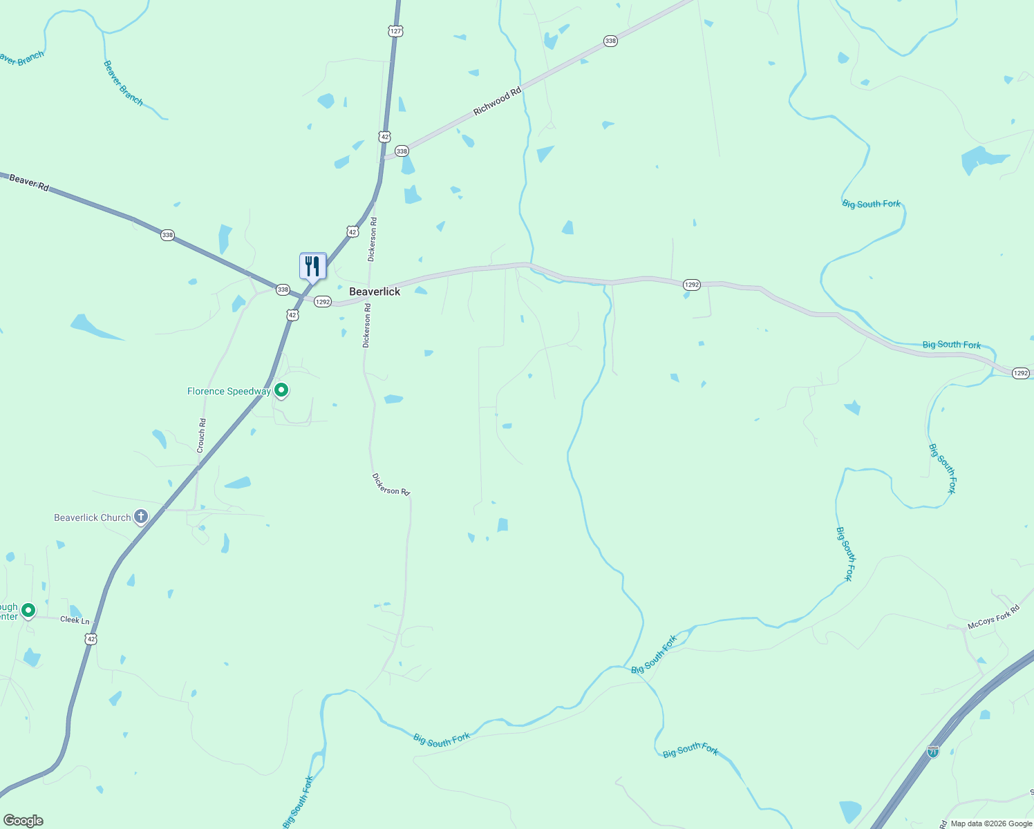 map of restaurants, bars, coffee shops, grocery stores, and more near 1525 Grapevine Ridge in Walton