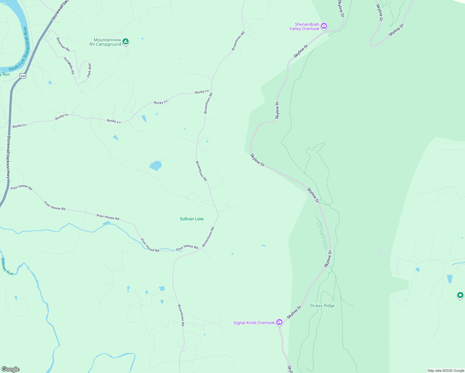 map of restaurants, bars, coffee shops, grocery stores, and more near 4668 Browntown Road in Front Royal