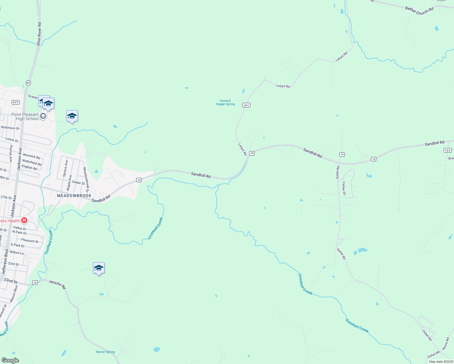 map of restaurants, bars, coffee shops, grocery stores, and more near 3434 County Route 15 in Point Pleasant