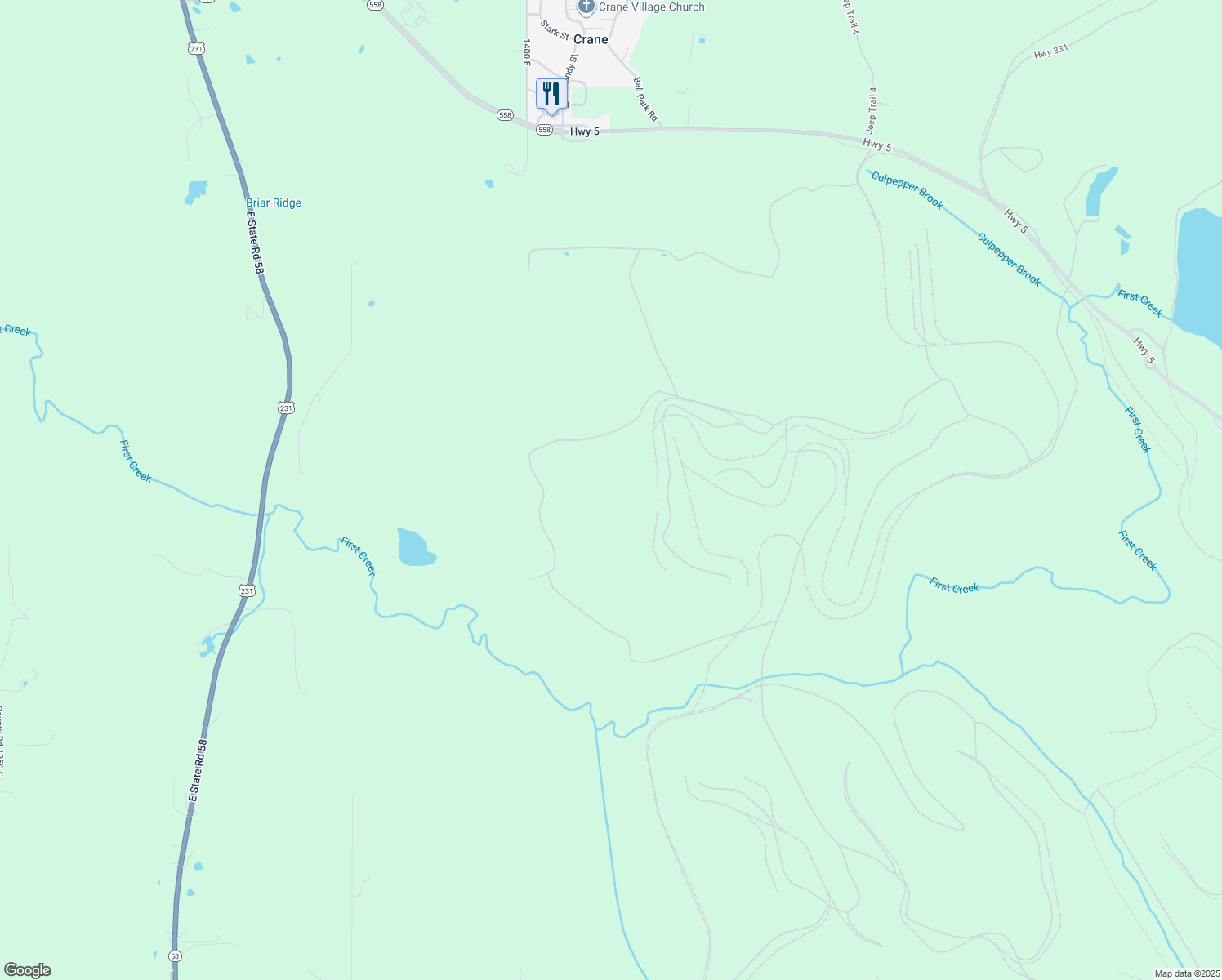 map of restaurants, bars, coffee shops, grocery stores, and more near in Crane