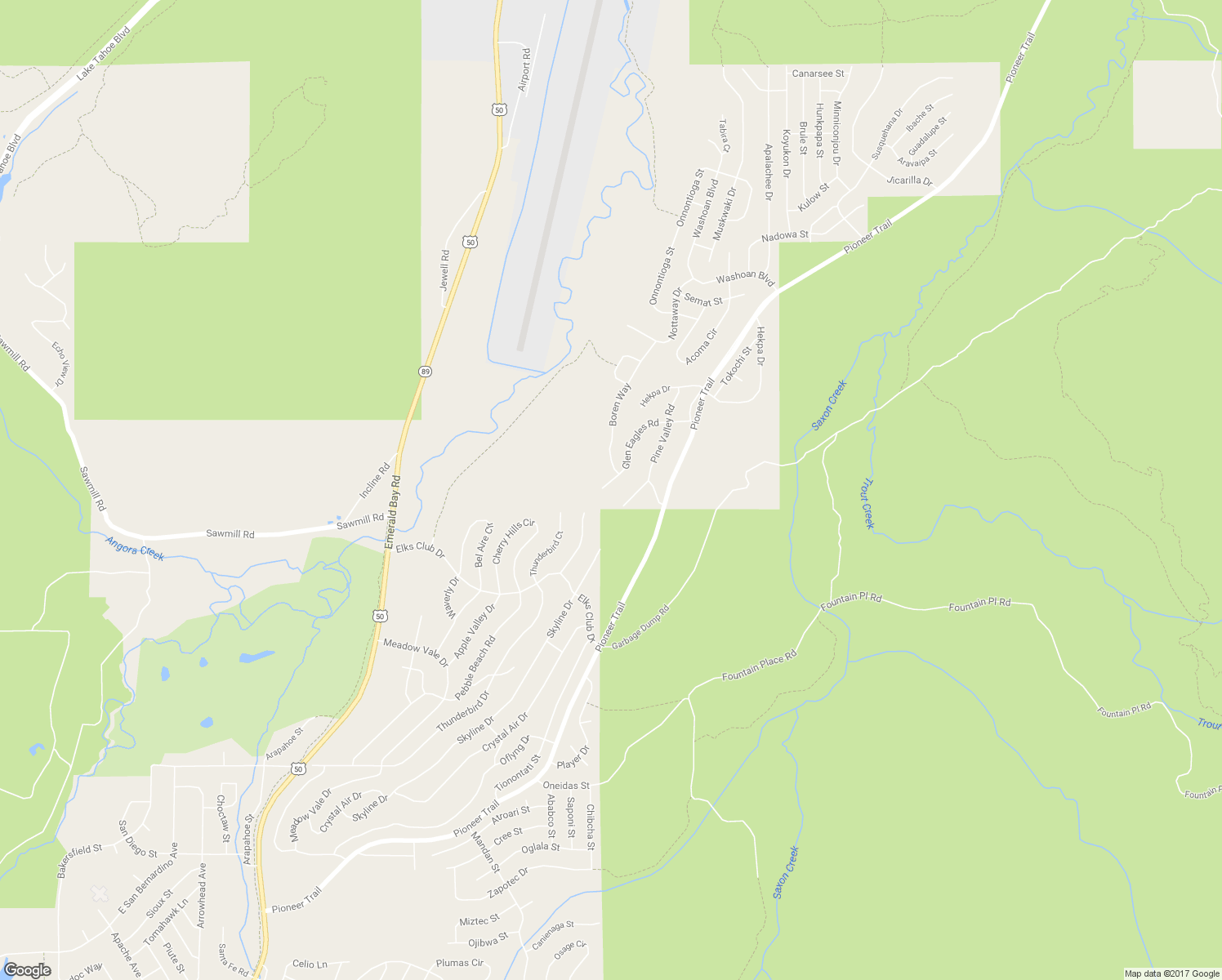 map of restaurants, bars, coffee shops, grocery stores, and more near 1371 Glen Eagles Road in South Lake Tahoe