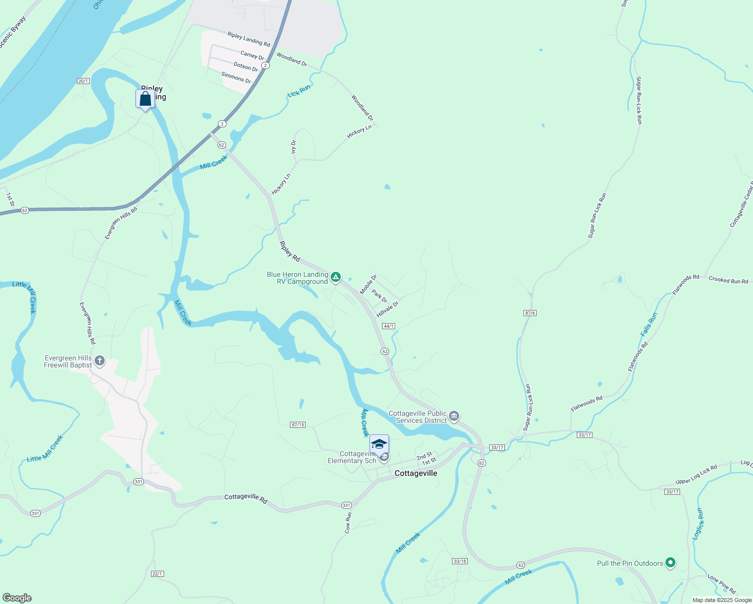 map of restaurants, bars, coffee shops, grocery stores, and more near 31 Locust Dr in Jackson