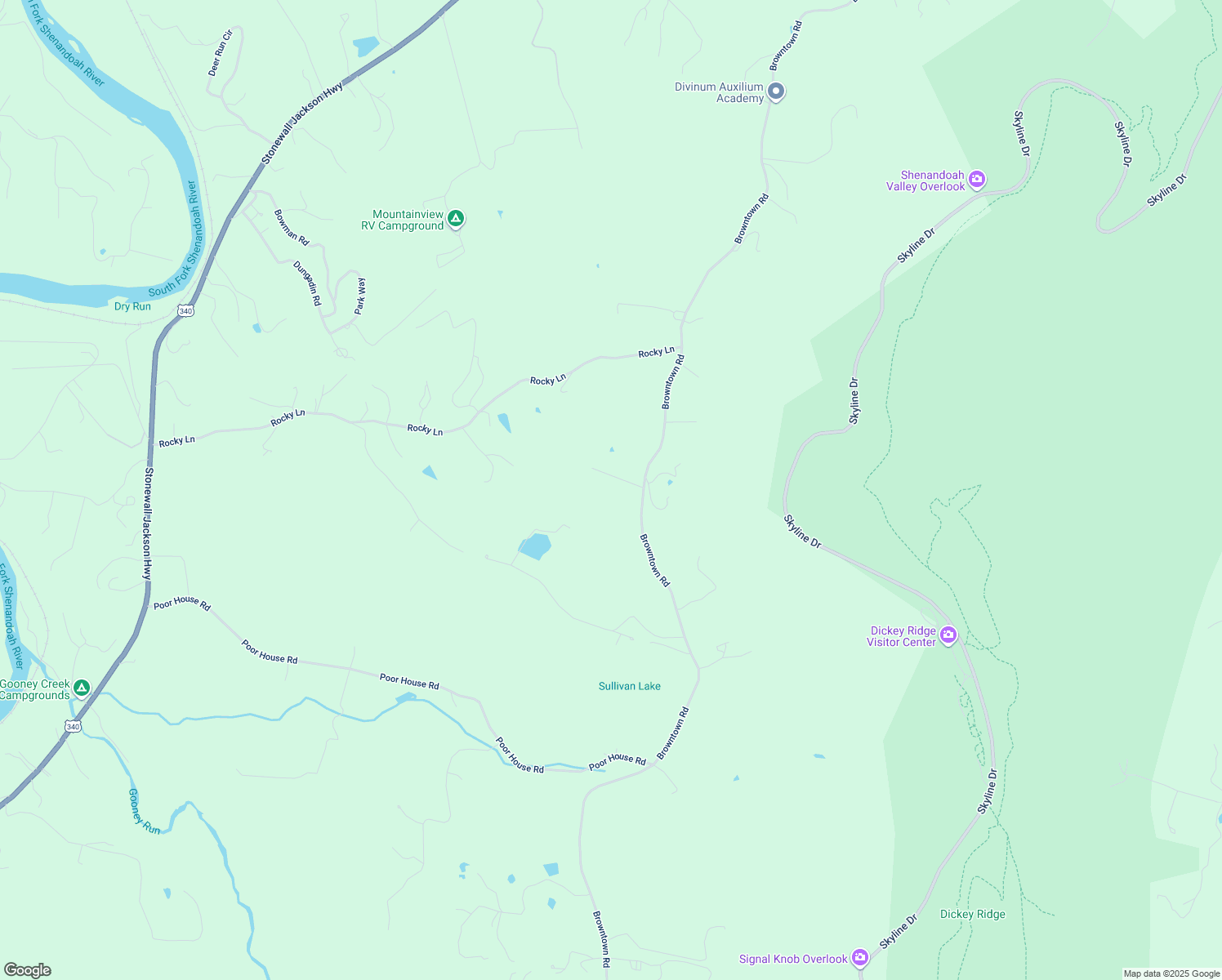 map of restaurants, bars, coffee shops, grocery stores, and more near 5083 Browntown Road in Front Royal