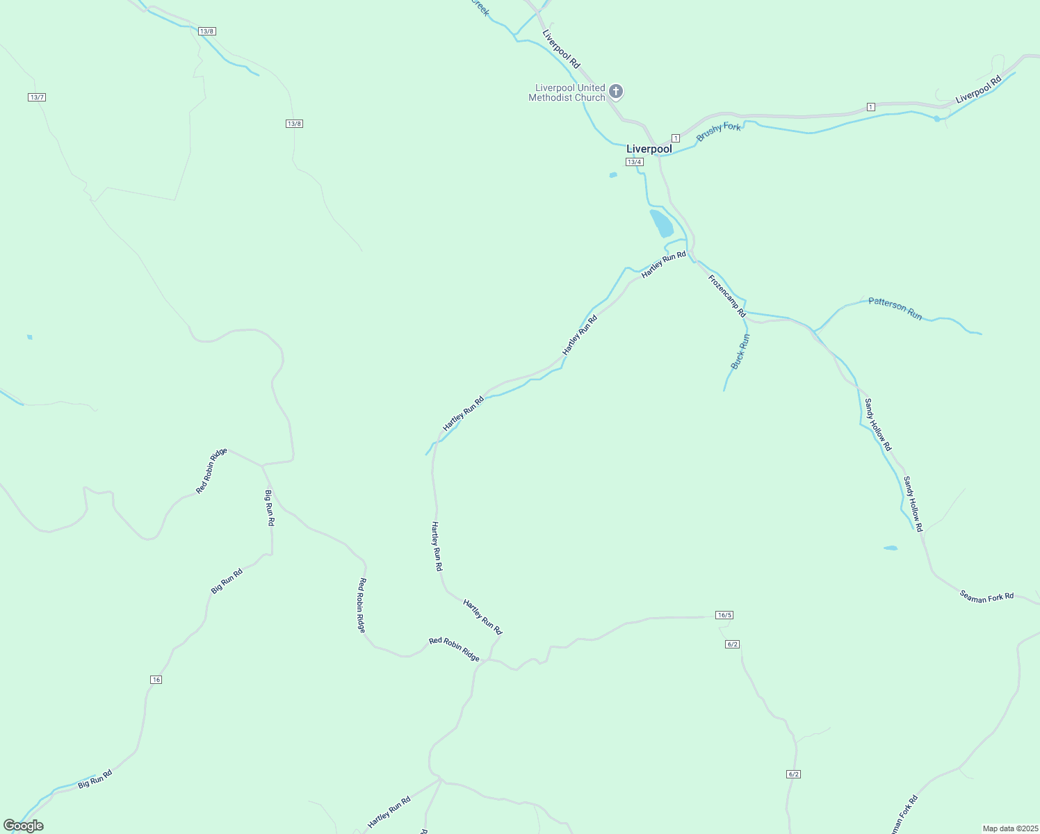 map of restaurants, bars, coffee shops, grocery stores, and more near 4491 Hartley Run Road in LeRoy