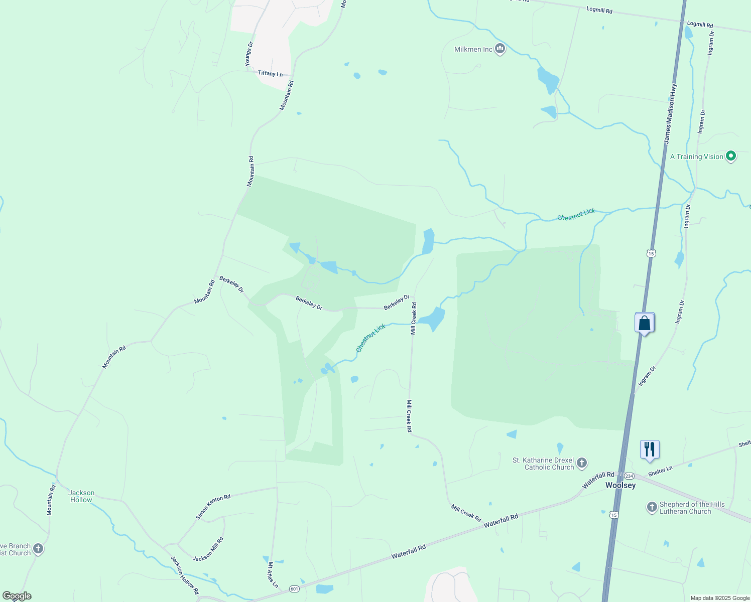 map of restaurants, bars, coffee shops, grocery stores, and more near 15700 Berkeley Drive in Haymarket