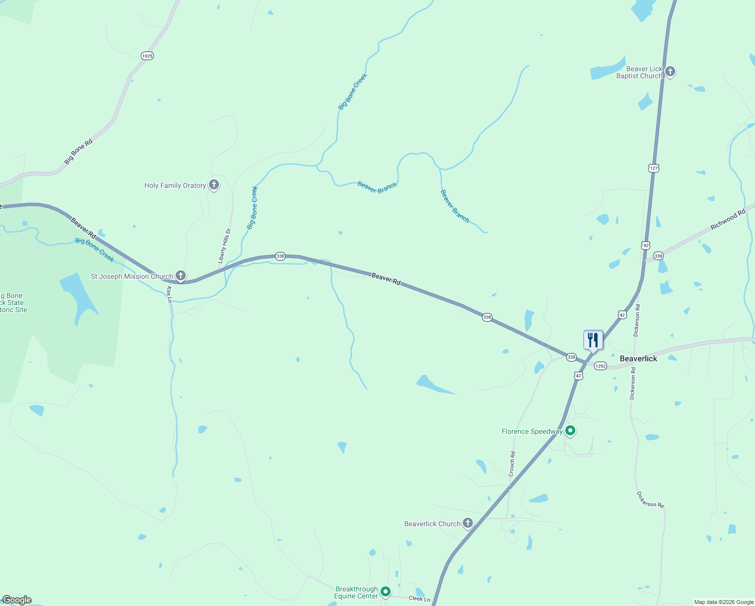 map of restaurants, bars, coffee shops, grocery stores, and more near 2453 Beaver Road in Union