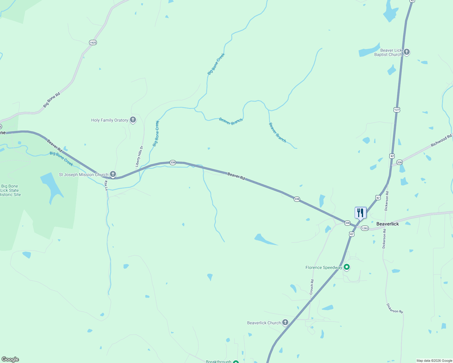 map of restaurants, bars, coffee shops, grocery stores, and more near 2453 Beaver Road in Union