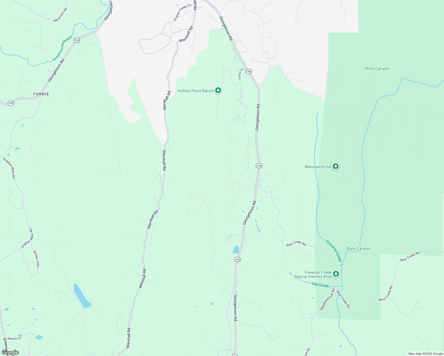 map of restaurants, bars, coffee shops, grocery stores, and more near 6950 Fools Canyon Road in Georgetown